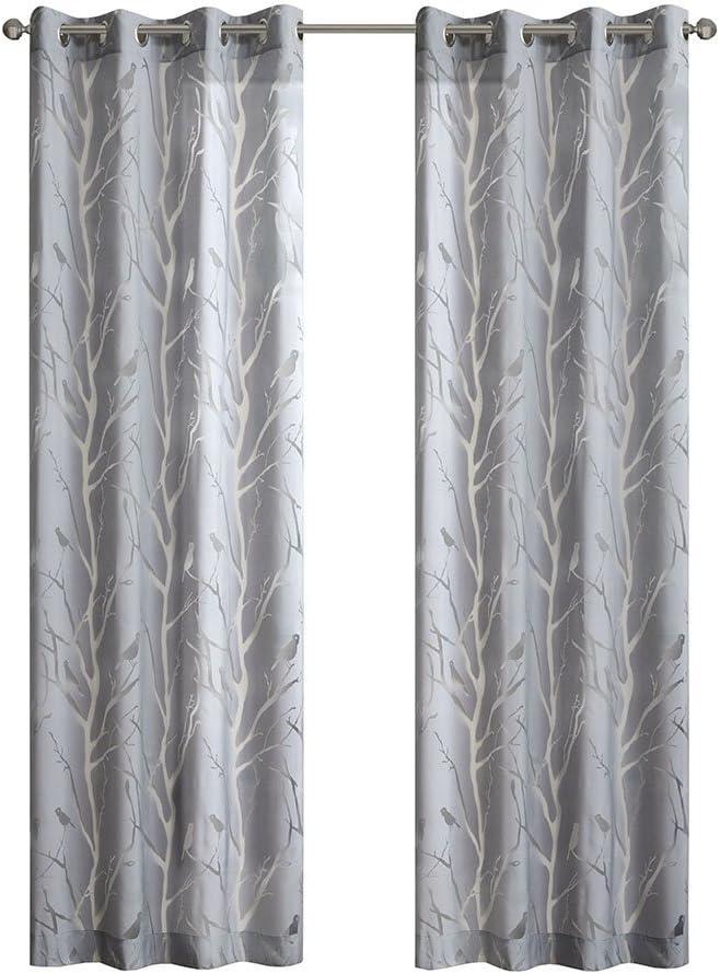Madison Park Averil Grommet Top Sheer Bird on Branches Burnout Window Curtain