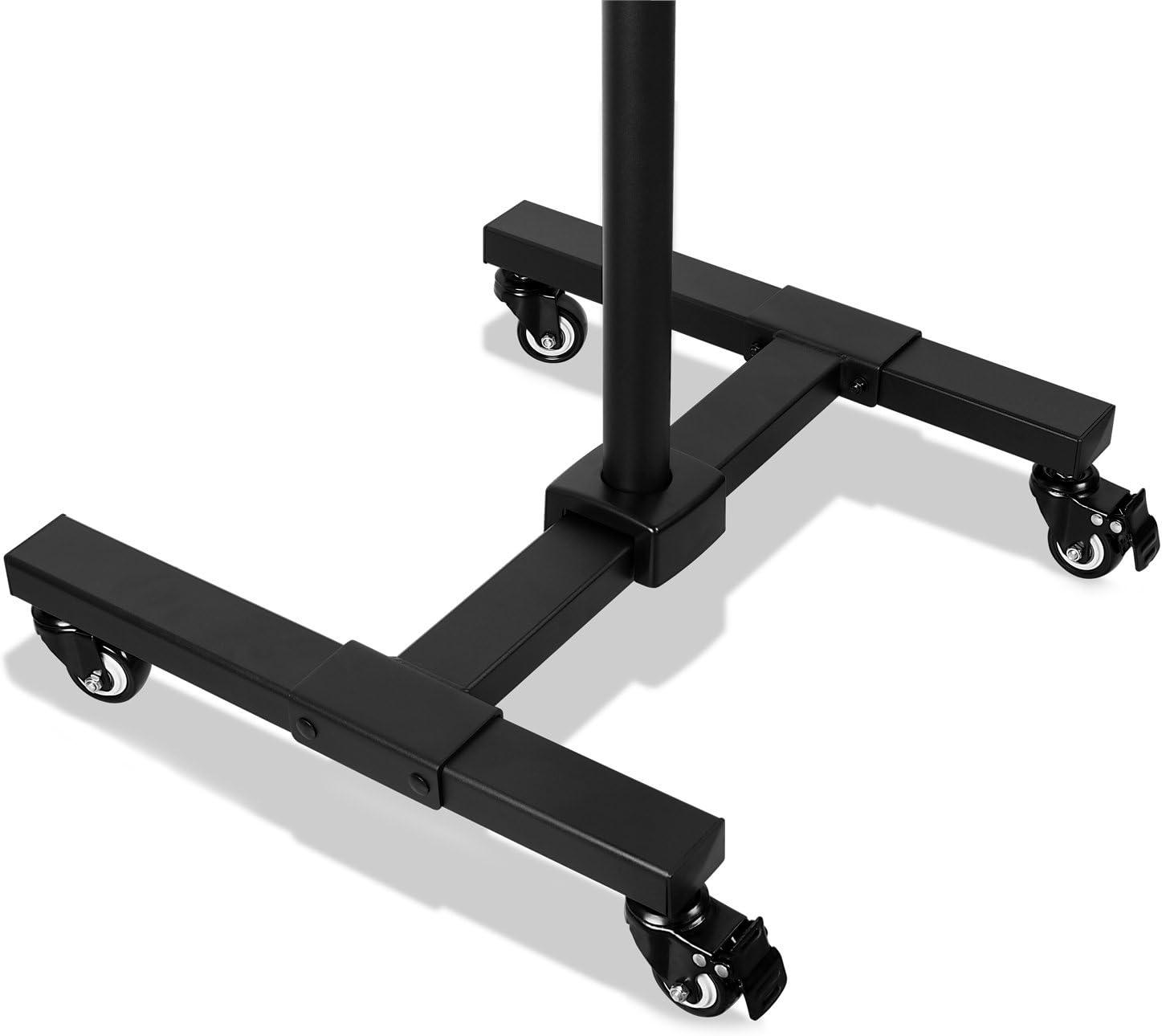 Mount-It! Height Adjustable Mobile TV Stand with Locking Wheels, Rolling Cart for 13" - 42" Flat Panel LCD LED Screens, VESA Compatible up to 200mm