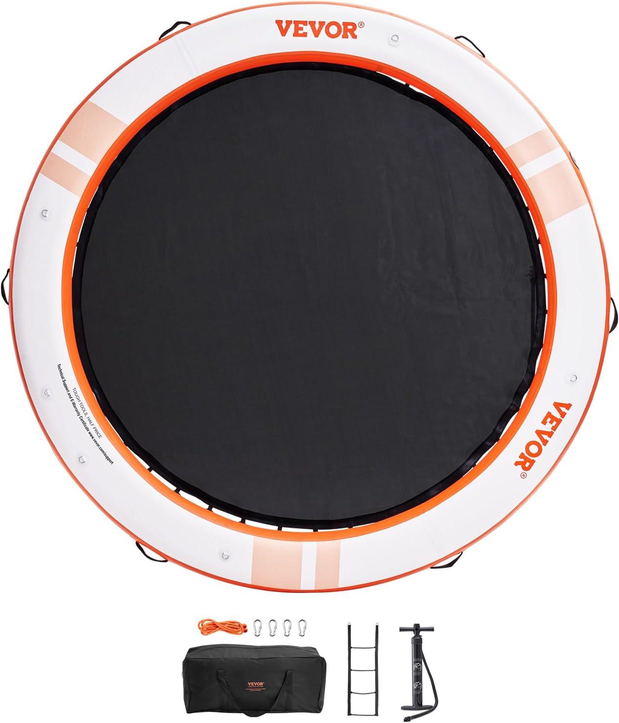 Stellweilan Tessberg 15x6.5FT Inflatable Dock Platform with 4*6FT Trampoline Mesh Pool, Floating Platform Water Mat