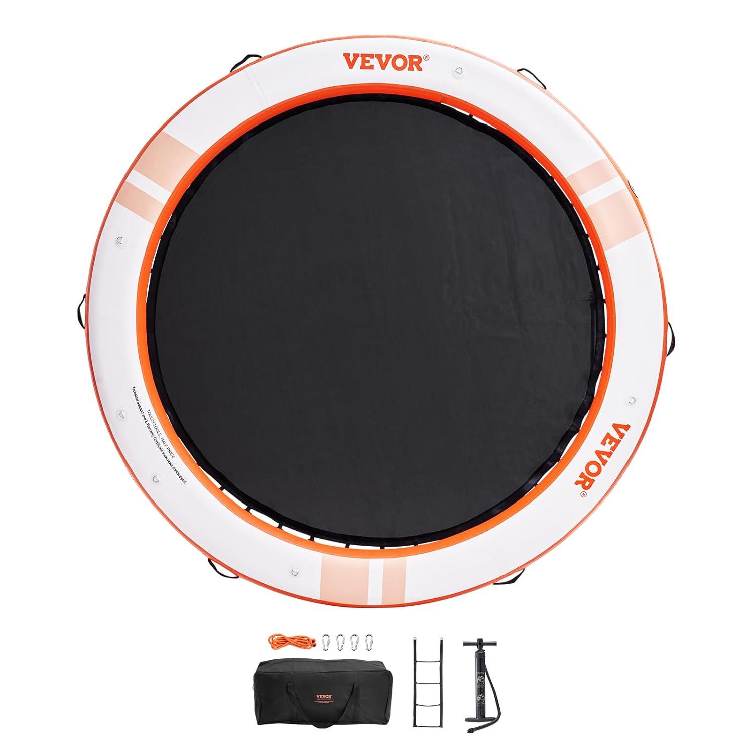 Stellweilan Tessberg 15x6.5FT Inflatable Dock Platform with 4*6FT Trampoline Mesh Pool, Floating Platform Water Mat