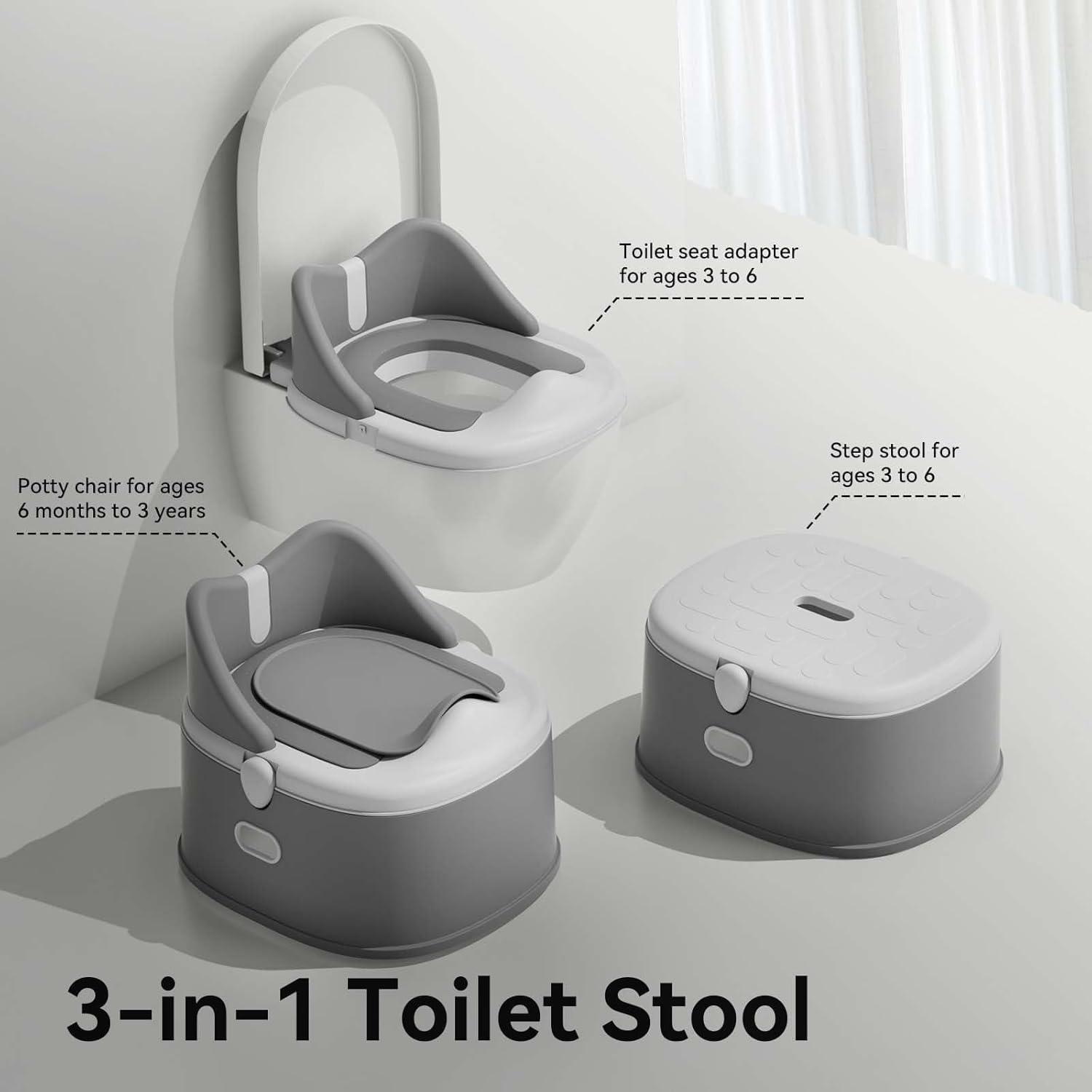 BabyBond 3 in 1 Potty Training Toilet & Training Seat & Sturdy Step Stool,Pink