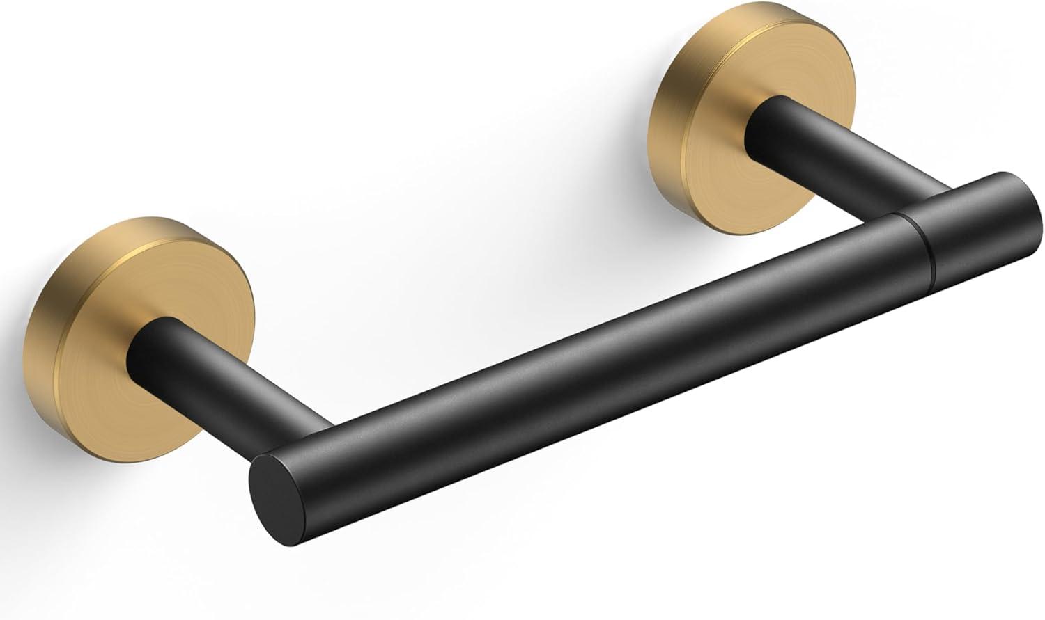 LANFENG Matte Black Double Post Pivoting Wall Mounted Stainless Steel Toilet Paper Holder for Bathroom RV  by RARXTR