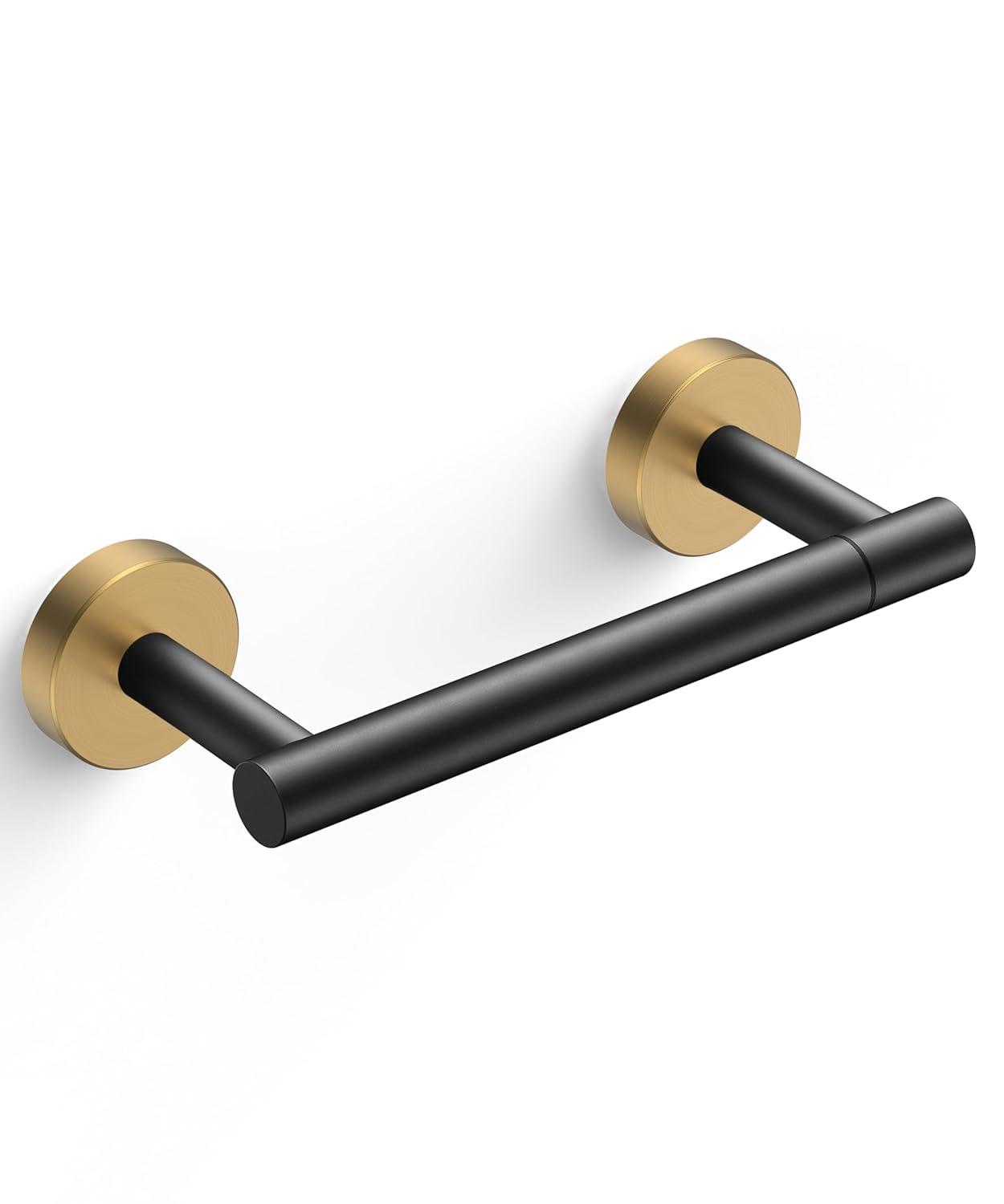 LANFENG Matte Black Double Post Pivoting Wall Mounted Stainless Steel Toilet Paper Holder for Bathroom RV  by RARXTR