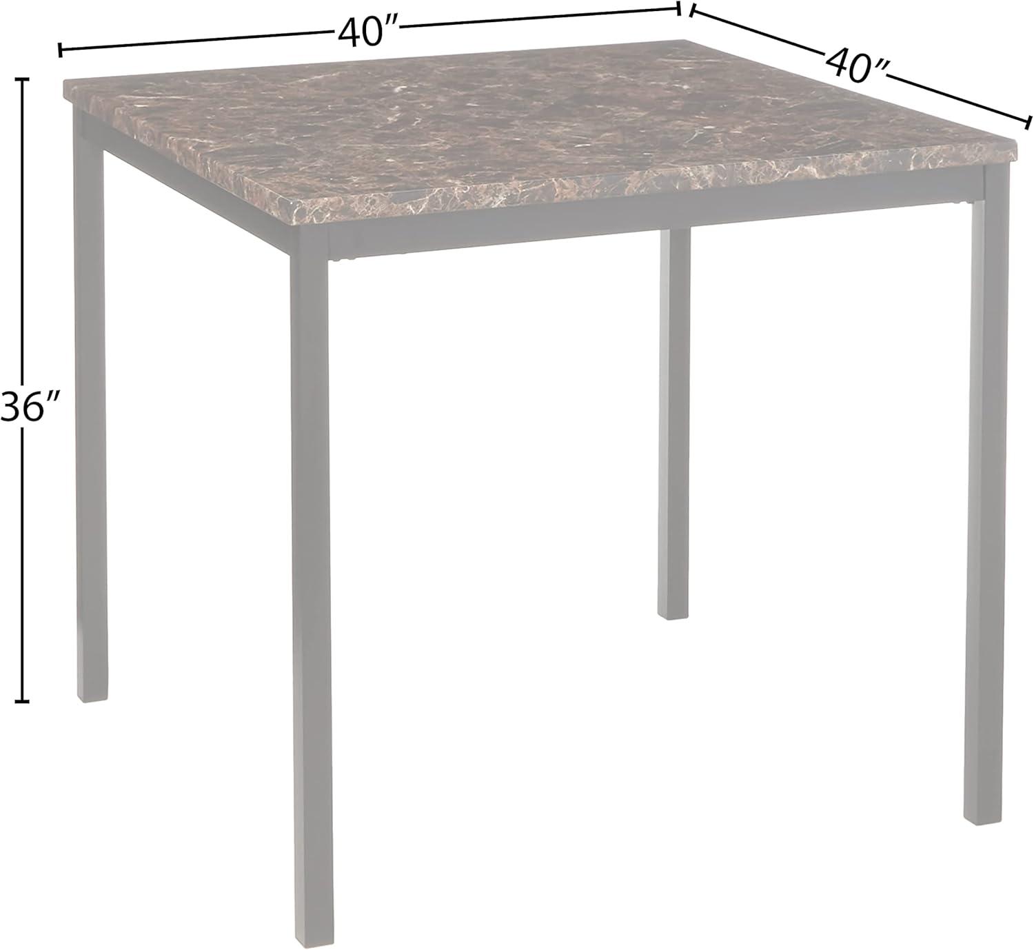 Weston Home Declan Faux Marble Counter Height Dining Table, Black/Brown