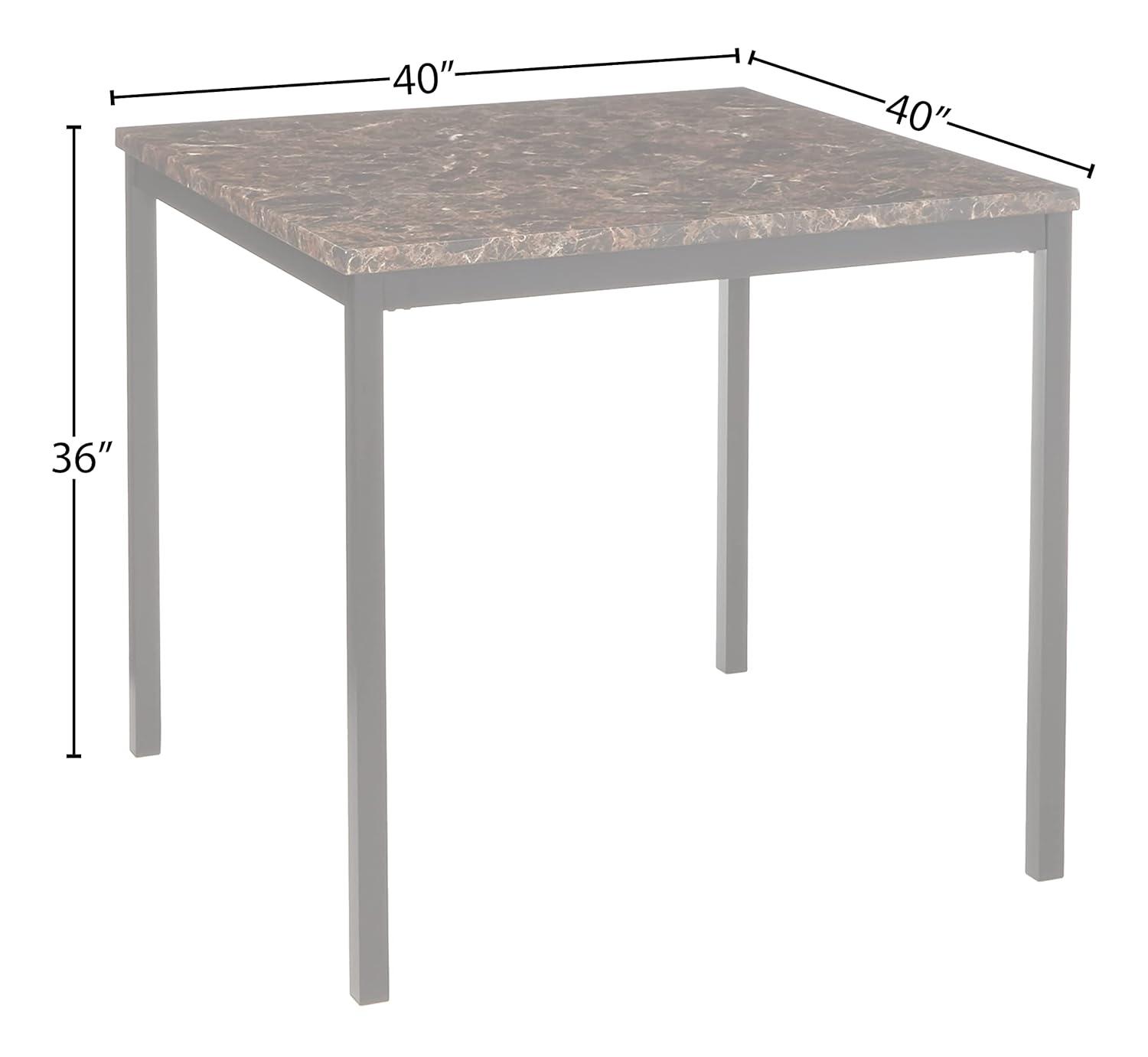 Weston Home Declan Faux Marble Counter Height Dining Table, Black/Brown