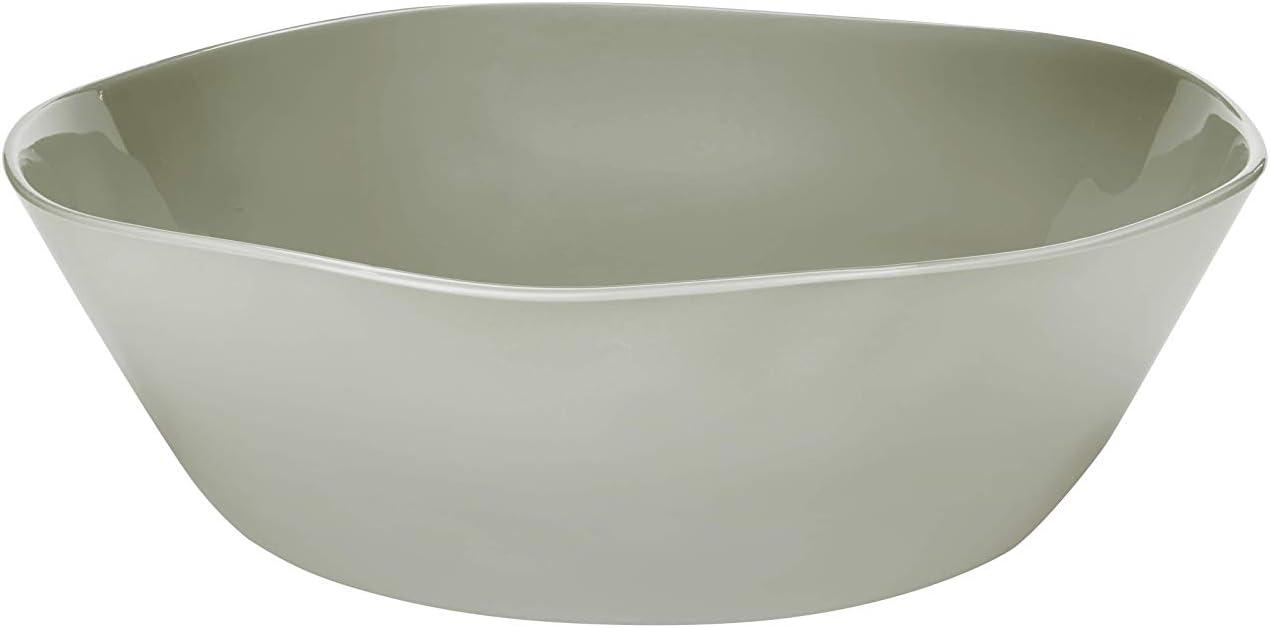 Shadow Gray Round Melamine Serving Bowl, 13-inch