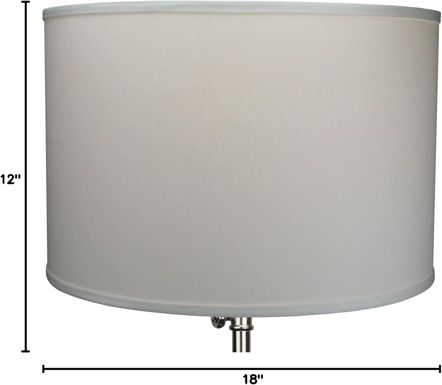 12" H x 18" W Drum Lamp Shade - (Spider Attachment) in Linen Cream