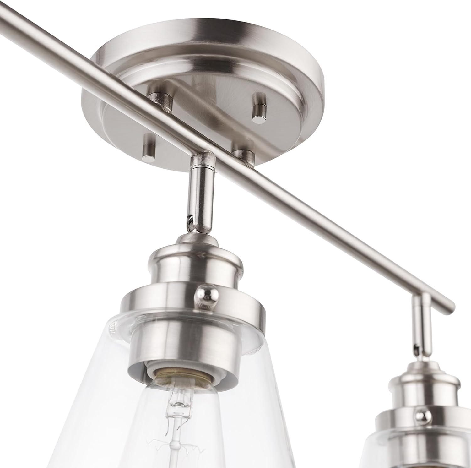 Globe Electric 5.03" 3 Light Brushed Nickel Pendant Head Fixed Track Lighting Set