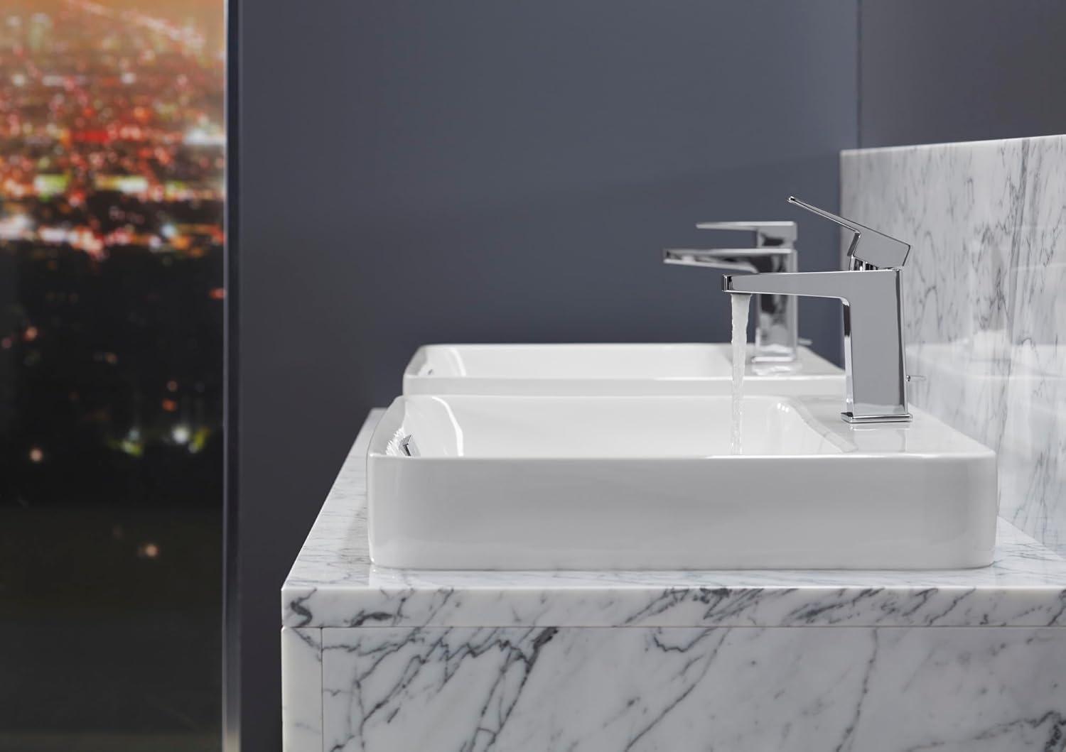 Vox® Vitreous China Rectangular Vessel Bathroom Sink with Overflow