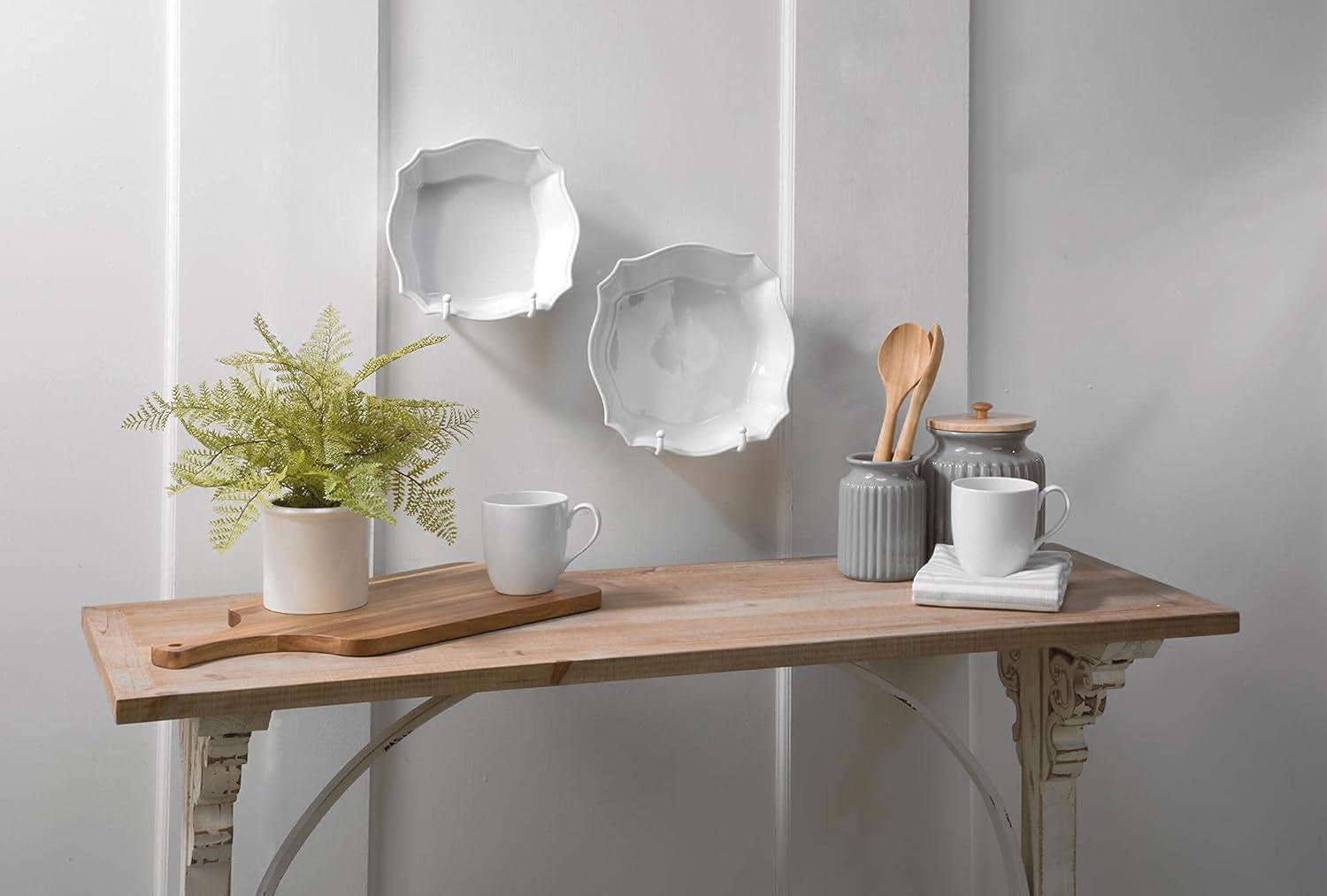 Tripar International, Inc. Wall Metal Plate Rack, Set of 4 White White Finish