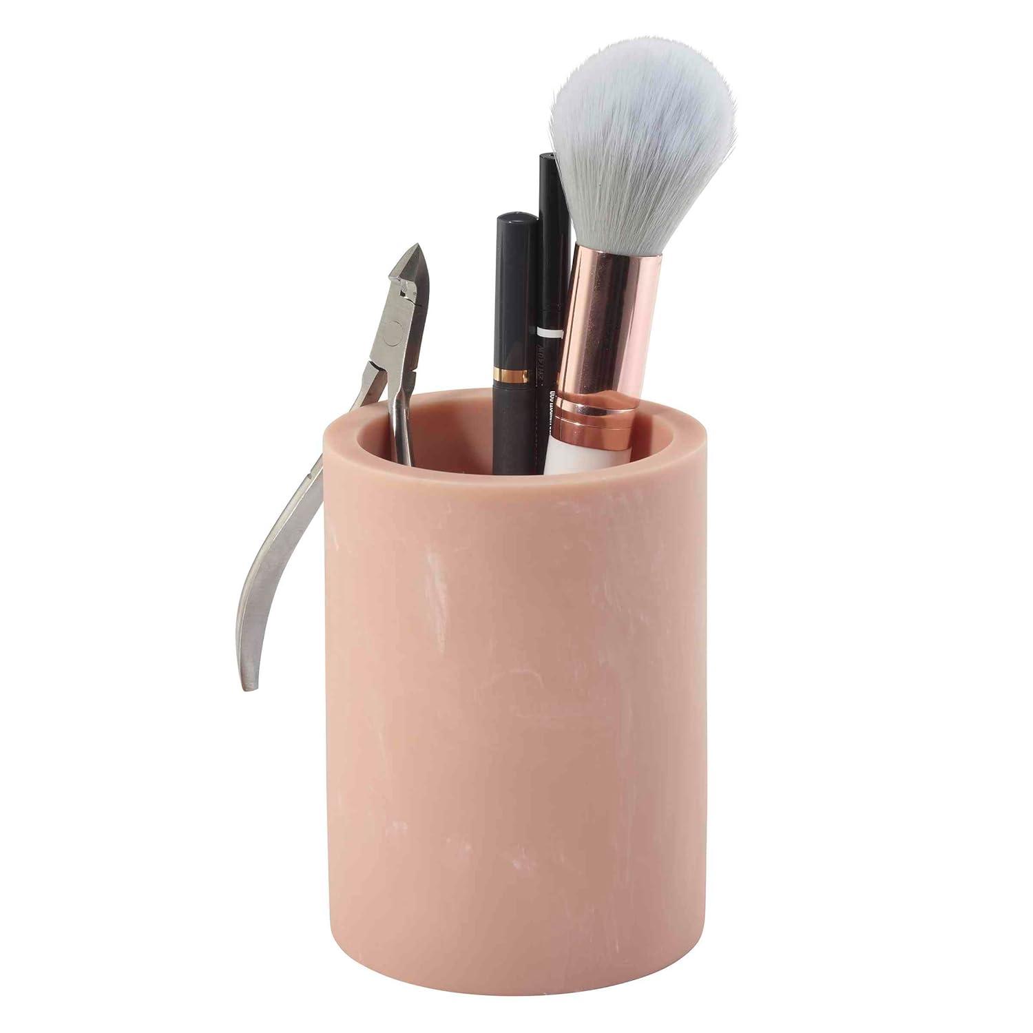 Clay and Black Resin 4-Piece Bathroom Accessory Set