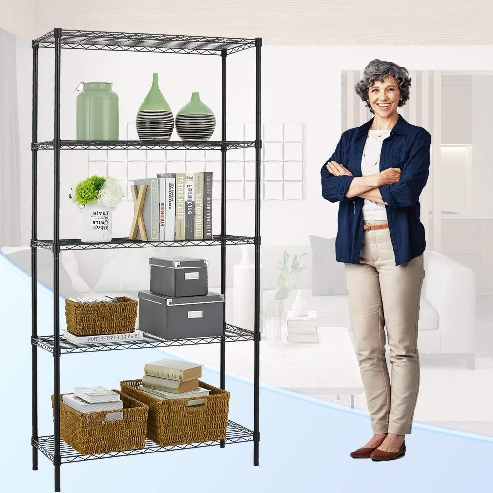 HONEIER 5-Tier Heavy Duty Storage Rack Shelving Unit Black