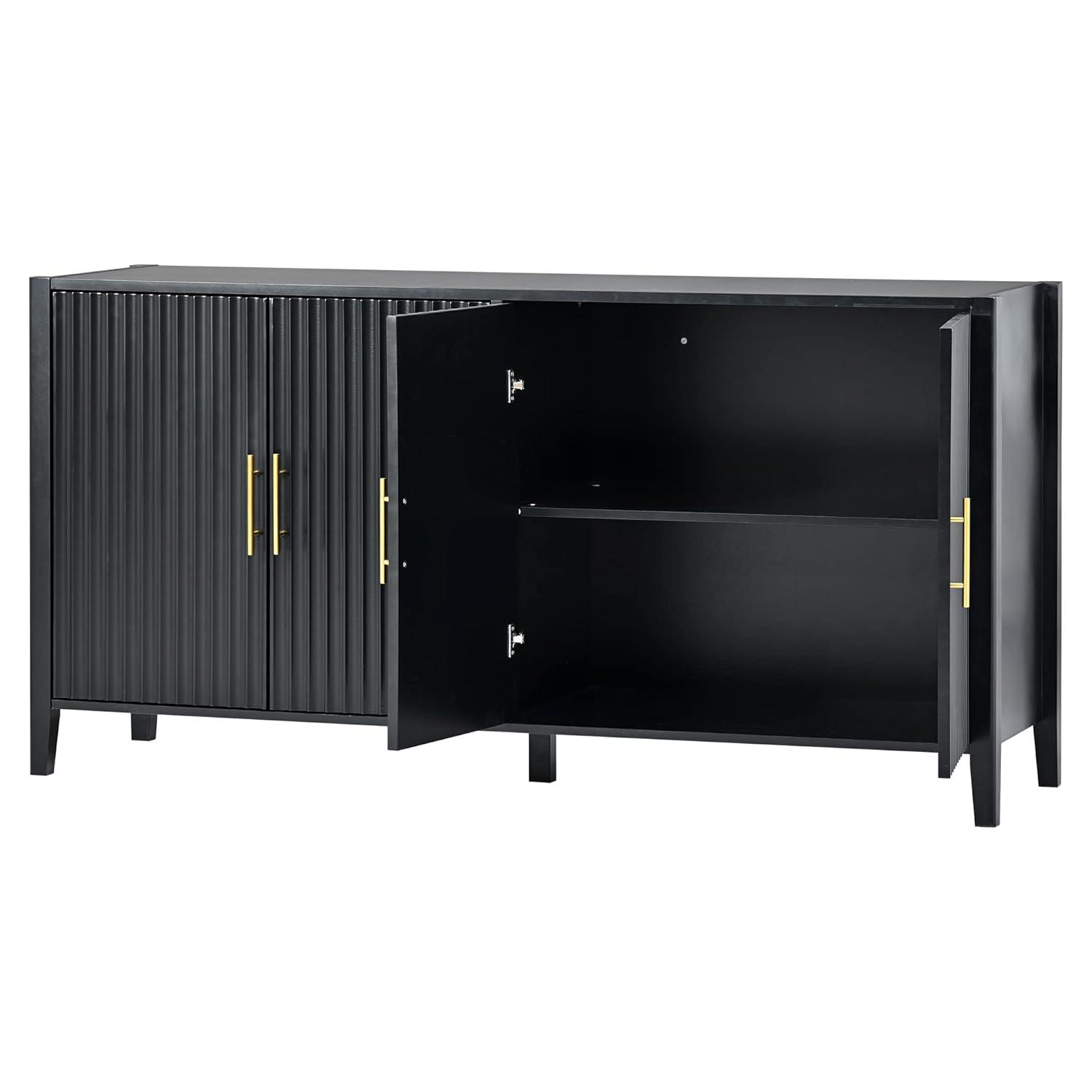 Condola Modern 63.1" Sideboard, Storage Credenza, Buffet Cabinet, Dining Cabinet with Metal Handles
