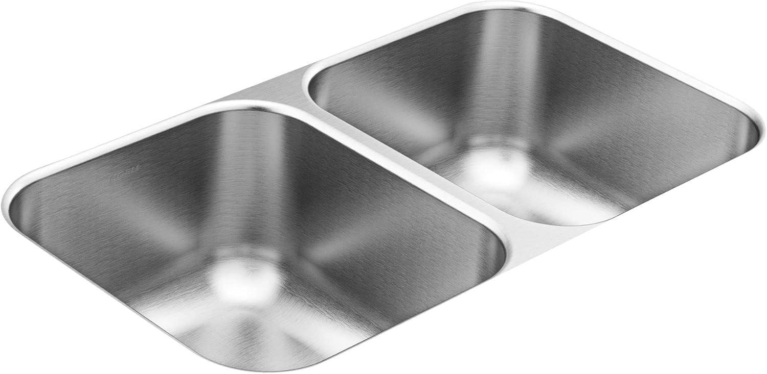 31.75-Inch Stainless Steel Undermount Double Bowl Kitchen Sink