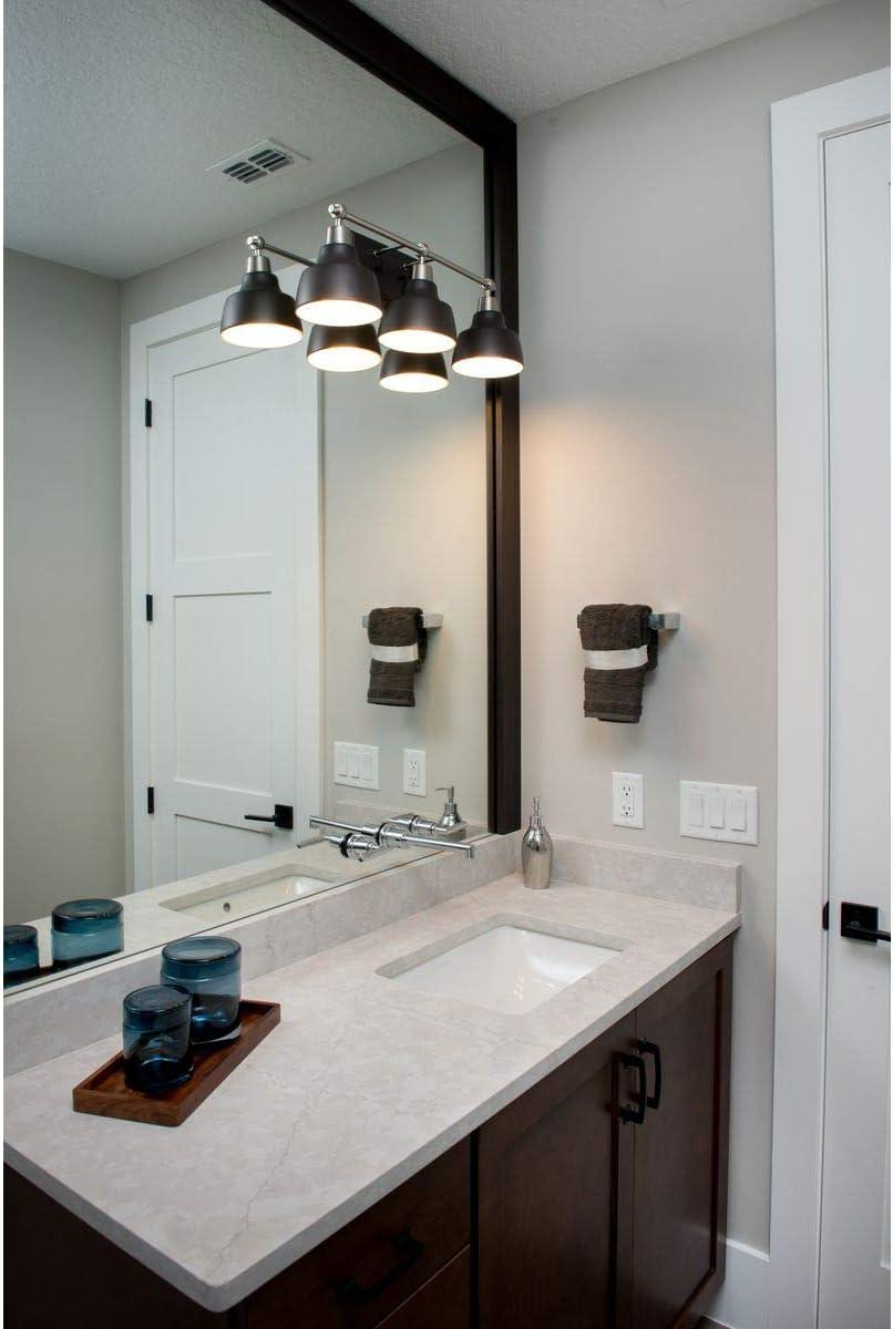 Progress Lighting Bramlett 3-Light Bath & Vanity, Brushed Nickel, Metal Reflector Shades