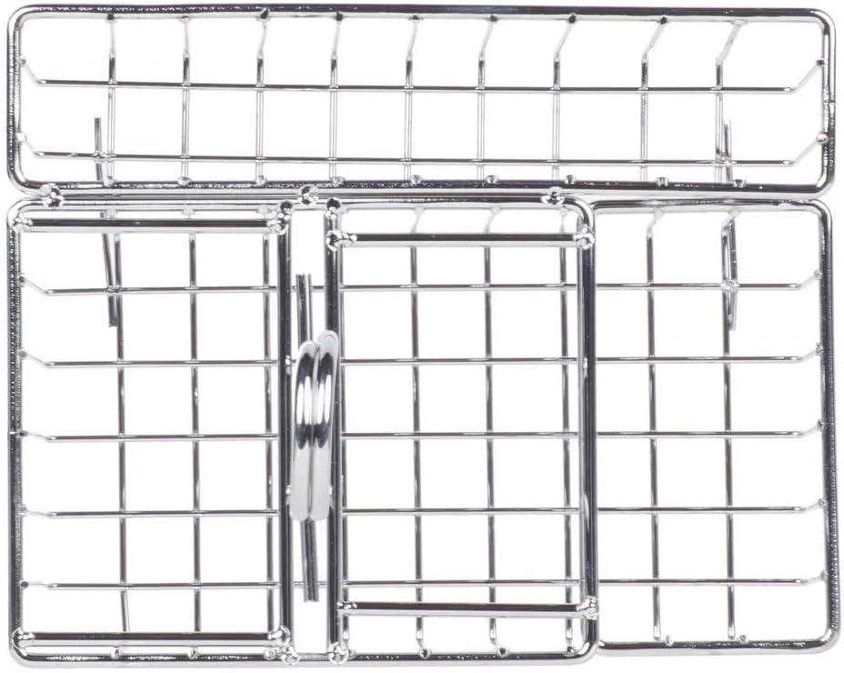 Chrome Metal 4-Compartment Rectangular Condiment Caddy