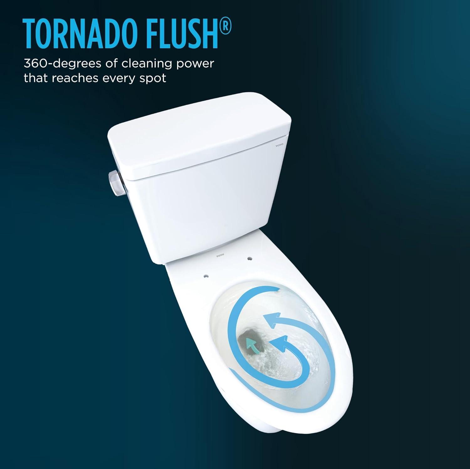 Drake Two Piece Round 1.6 Gpf Universal Height Toilet with Wax Ring