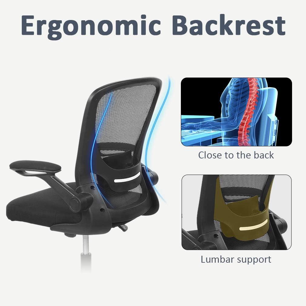 Black Mesh Ergonomic Swivel Office Chair with Adjustable Arms