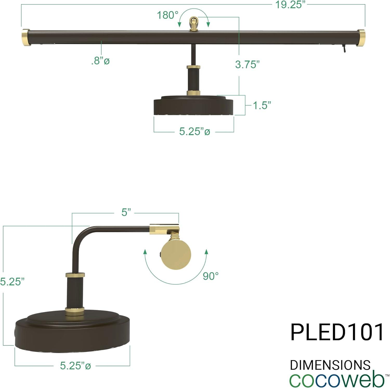 Mahogany Bronze LED Piano Desk Lamp with Brass Accents