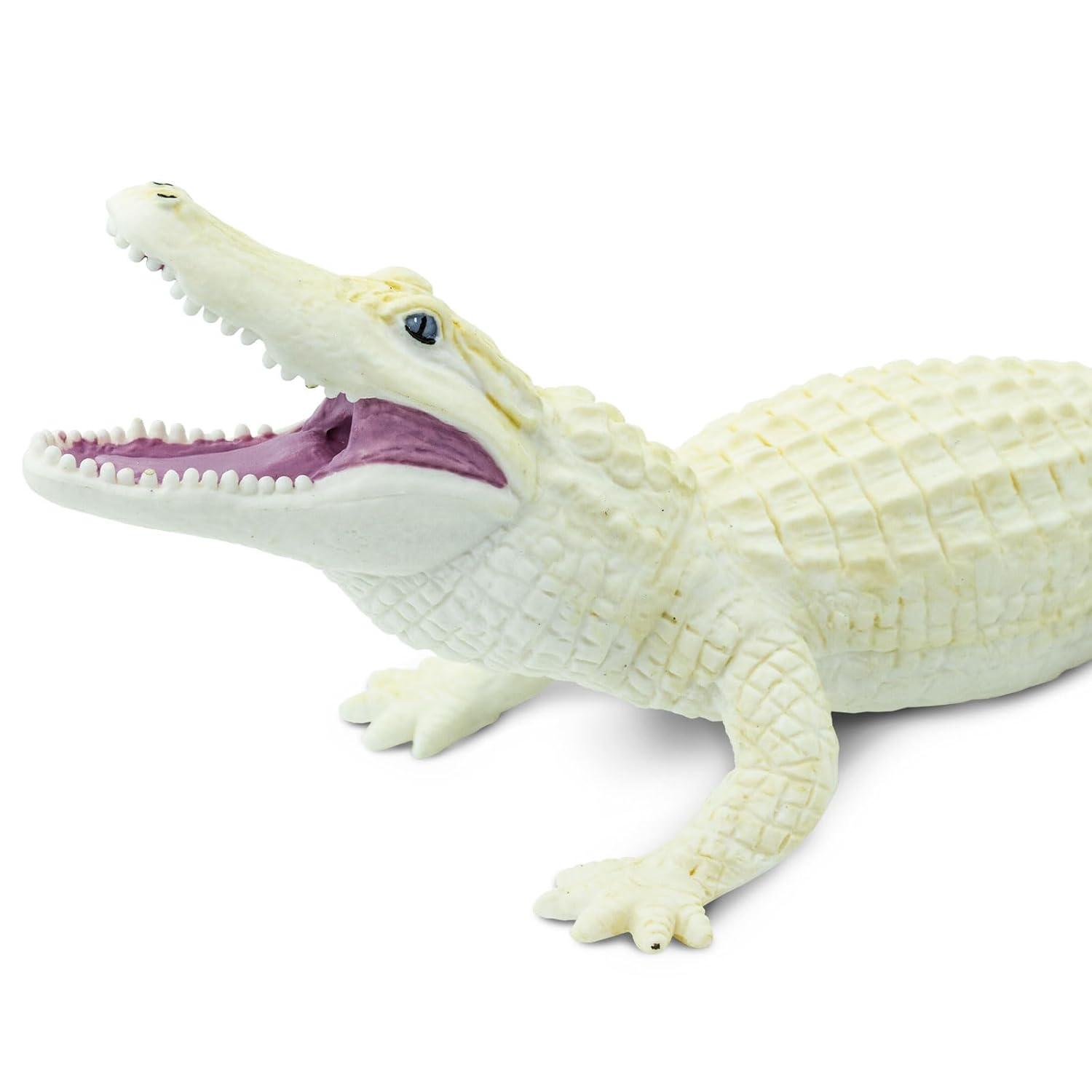 Safari Ltd. White Alligator Figurine - Realistic 6" Wildlife Figure - Educational Toy for Boys, Girls, and Kids Ages 3+