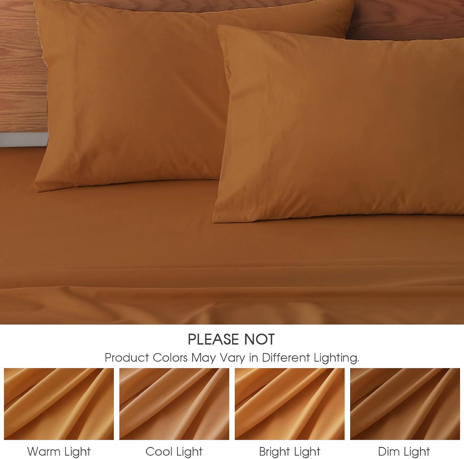 HYPREST 100% Cotton Sheets Extra Deep Pocket, Hotel Luxury Soft Cooling Cotton Sheet Sets