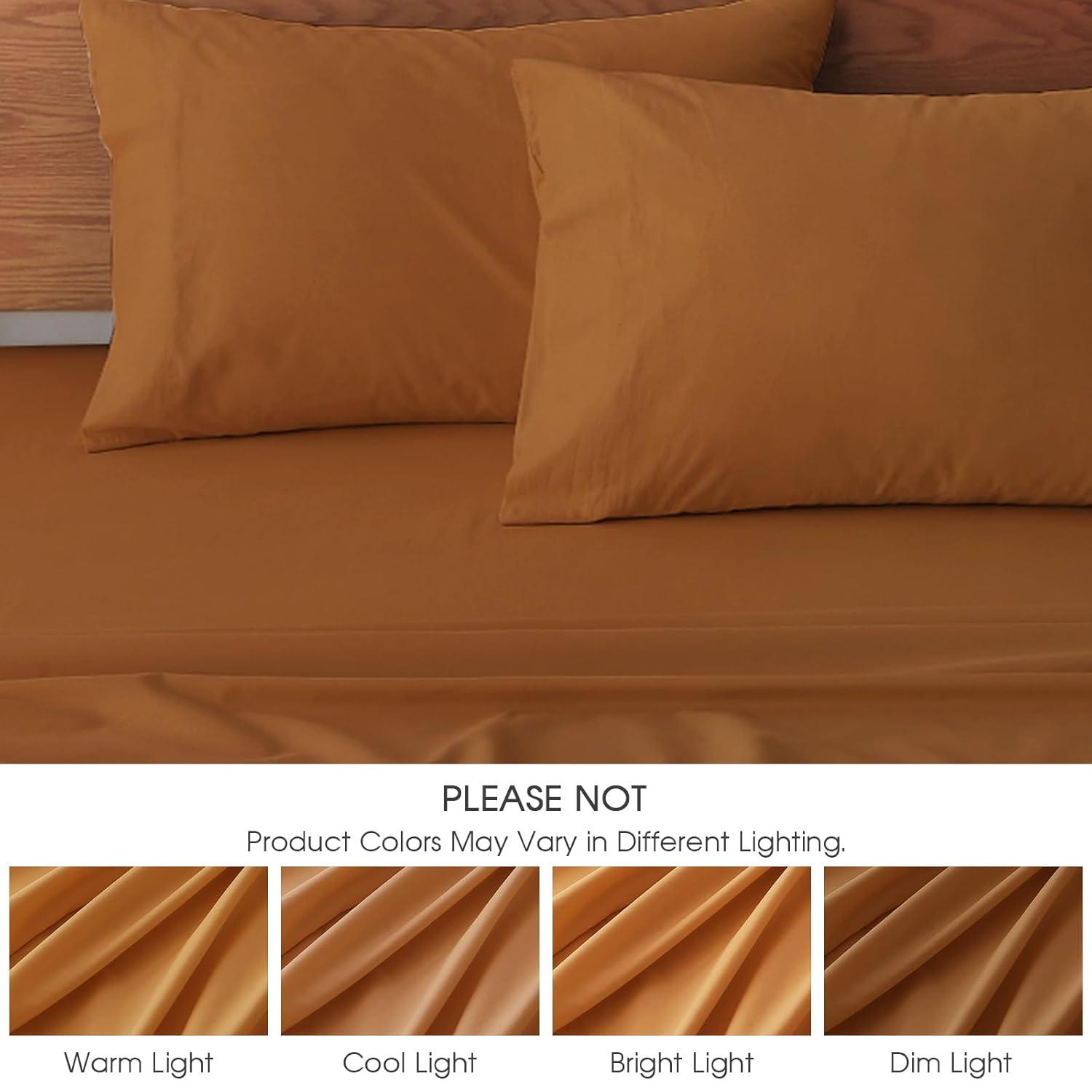 HYPREST 100% Cotton Sheets Extra Deep Pocket, Hotel Luxury Soft Cooling Cotton Sheet Sets