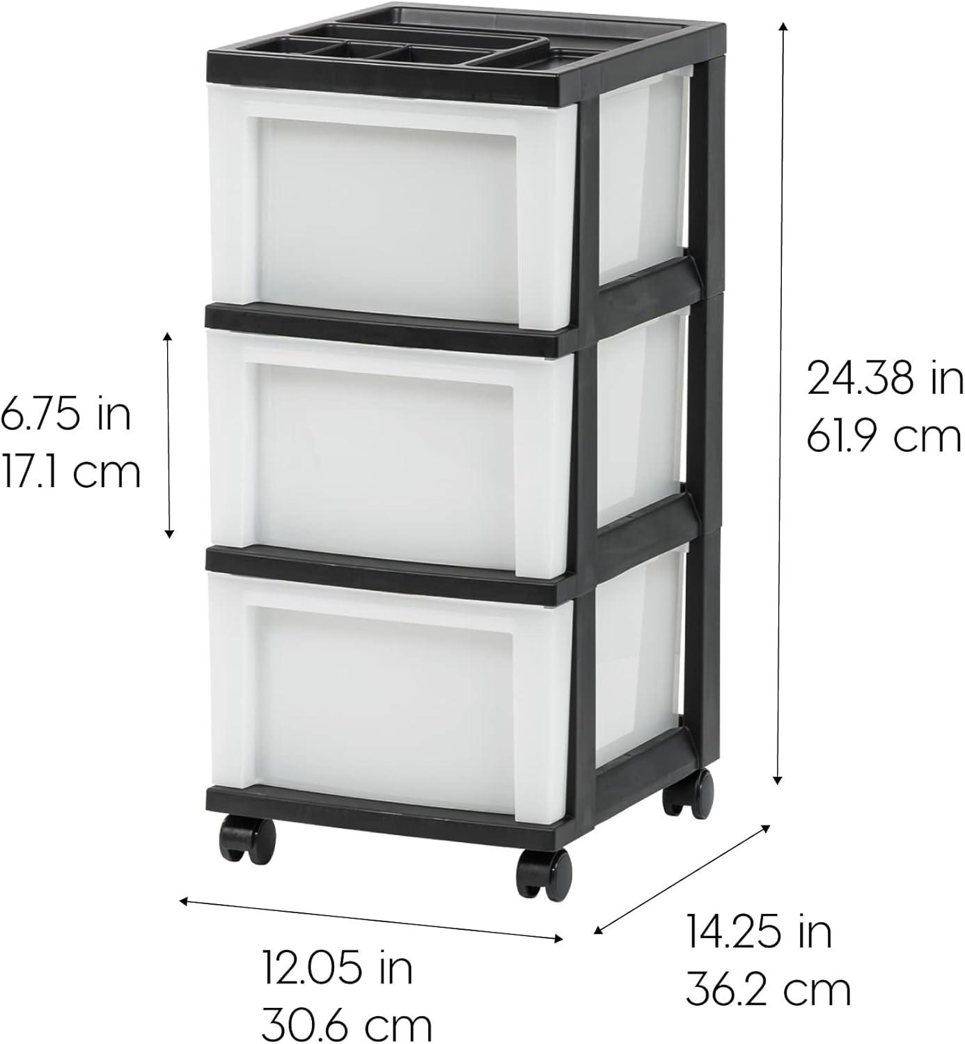 IRIS USA Plastic Rolling Storage Drawer Cart