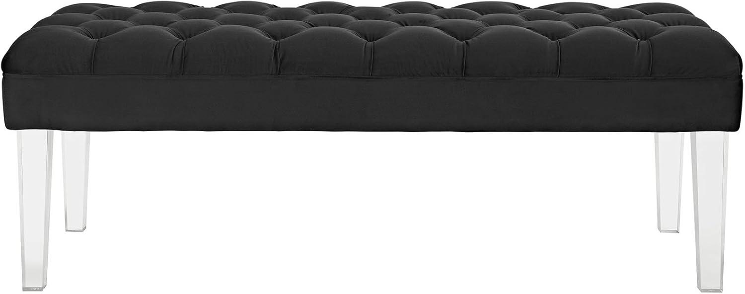 Modway Valet Modern Style Performance Velvet and Acrylic Bench in Ivory