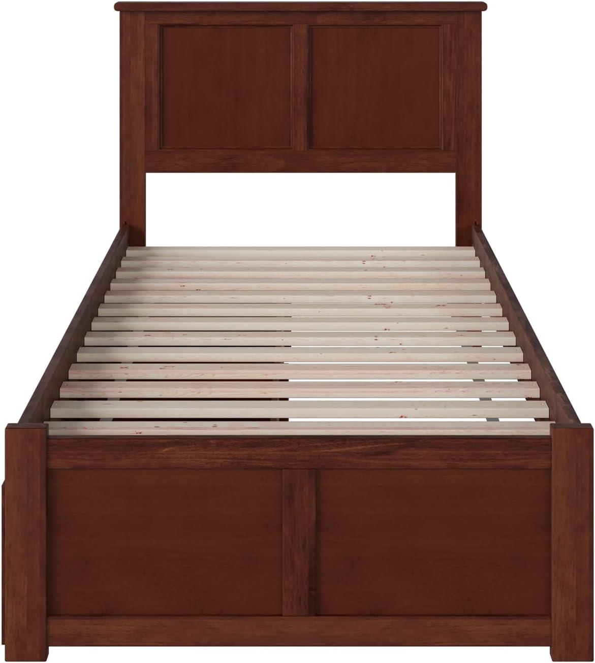 Madison Platform Bed with Flat Panel Foot Board and 2 Urban Bed Drawers in Multiple Colors and Sizes