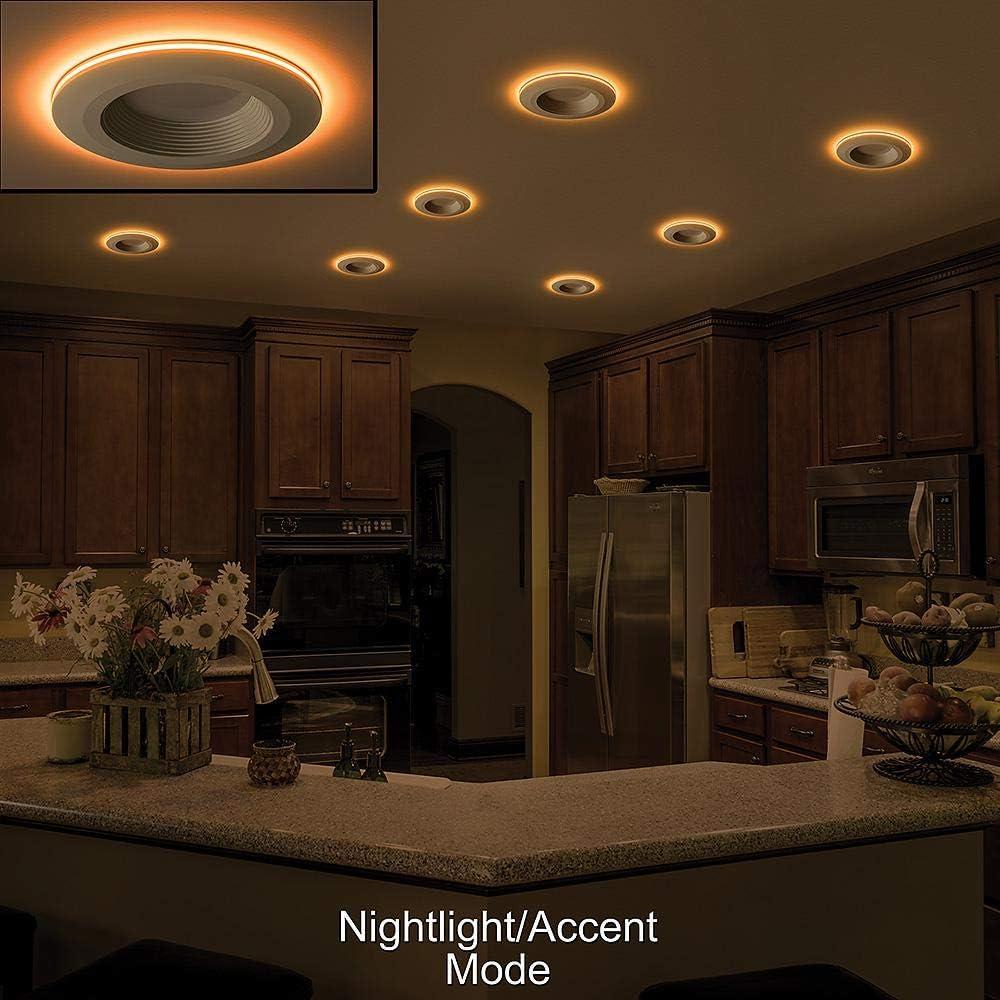 Commercial Electric 4" LED Recessed Light Trim with Night Light Feature Dimmable