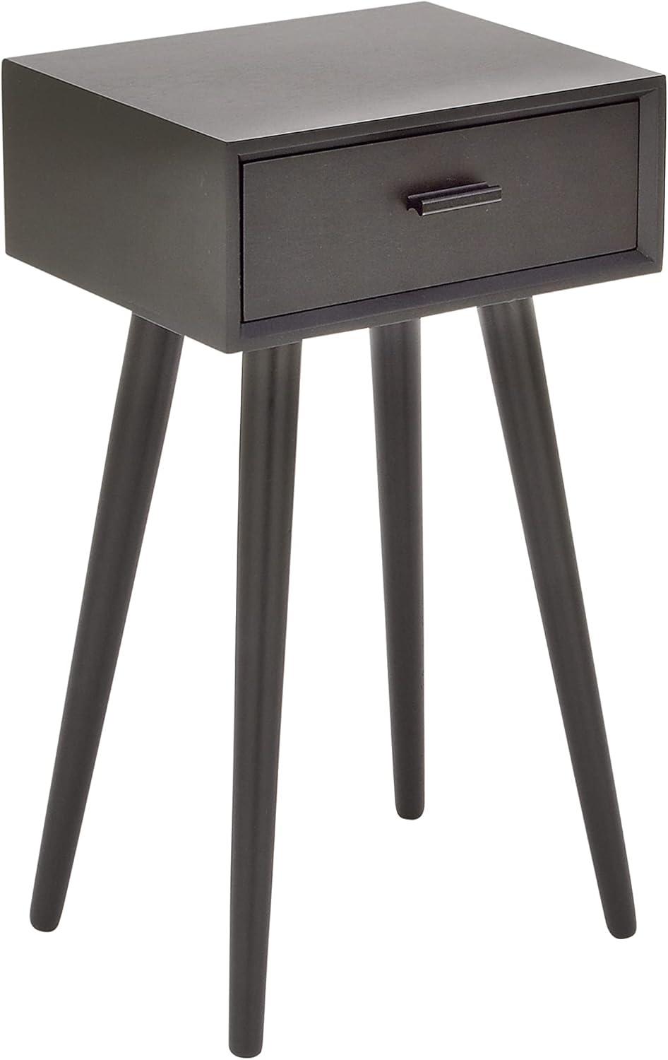 Modern Drawer Wooden Accent Table Black - Olivia & May: Compact Entryway Furniture, Single Storage