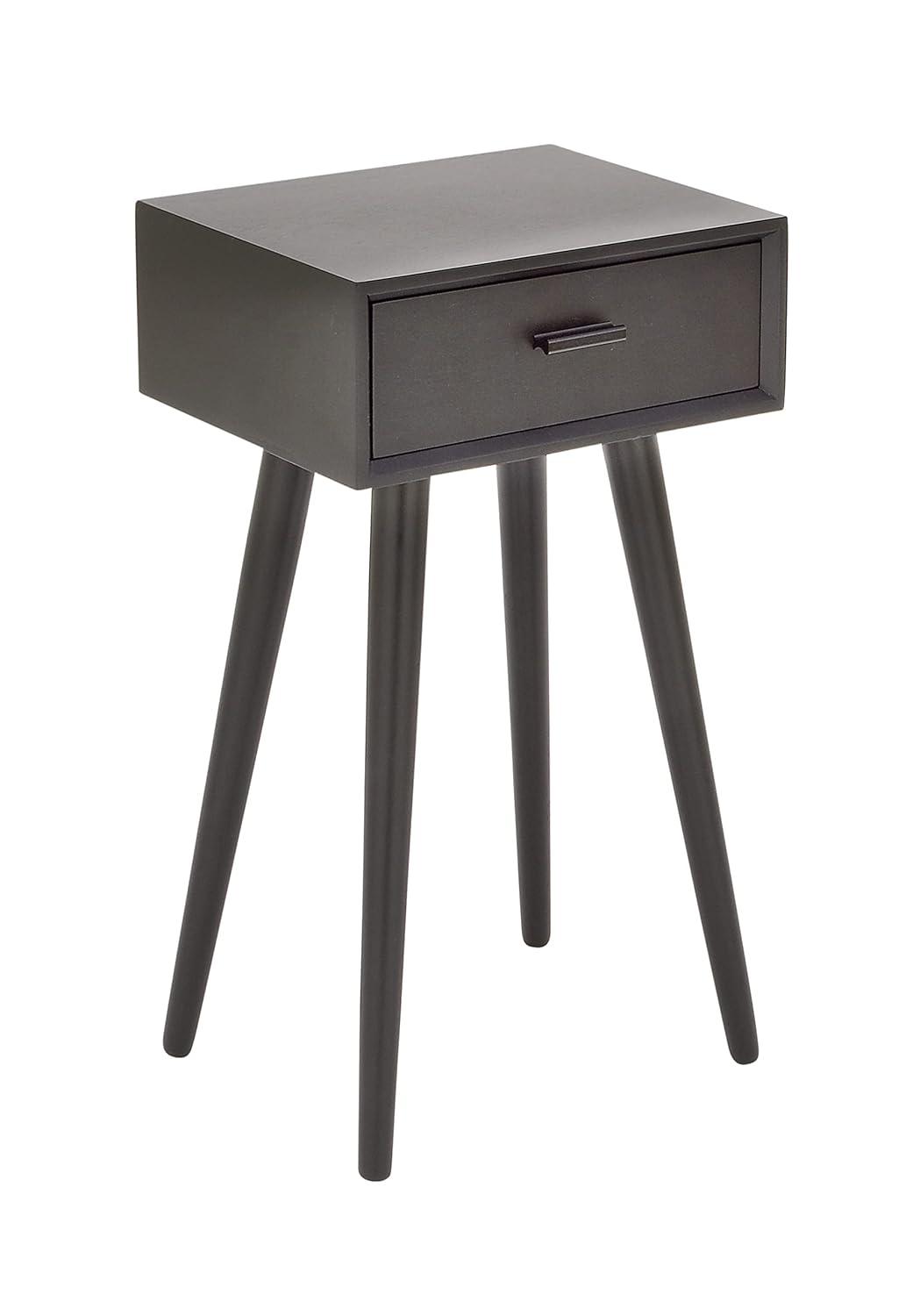 Modern Drawer Wooden Accent Table Black - Olivia & May: Compact Entryway Furniture, Single Storage