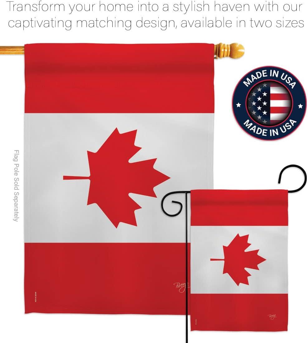 Breeze Decor 08277 Canada Country 2-Sided Vertical Impression House Flag - 28 x 40 in.