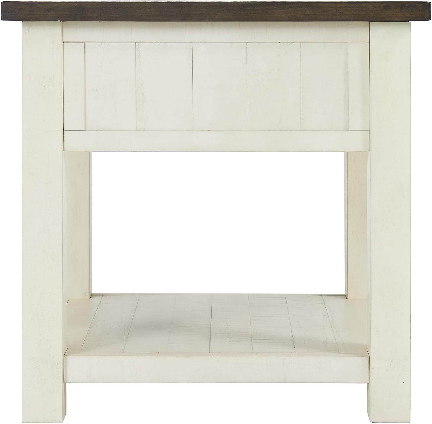 Martin Svensson Home Monterey End Table, Cream White and Brown