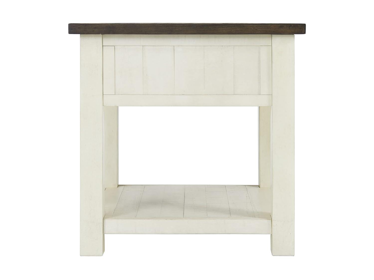 Martin Svensson Home Monterey End Table, Cream White and Brown