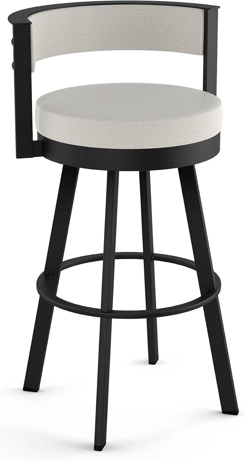 Browser 26 in. Light Grey Polyester/Black Metal Swivel Counter Stool