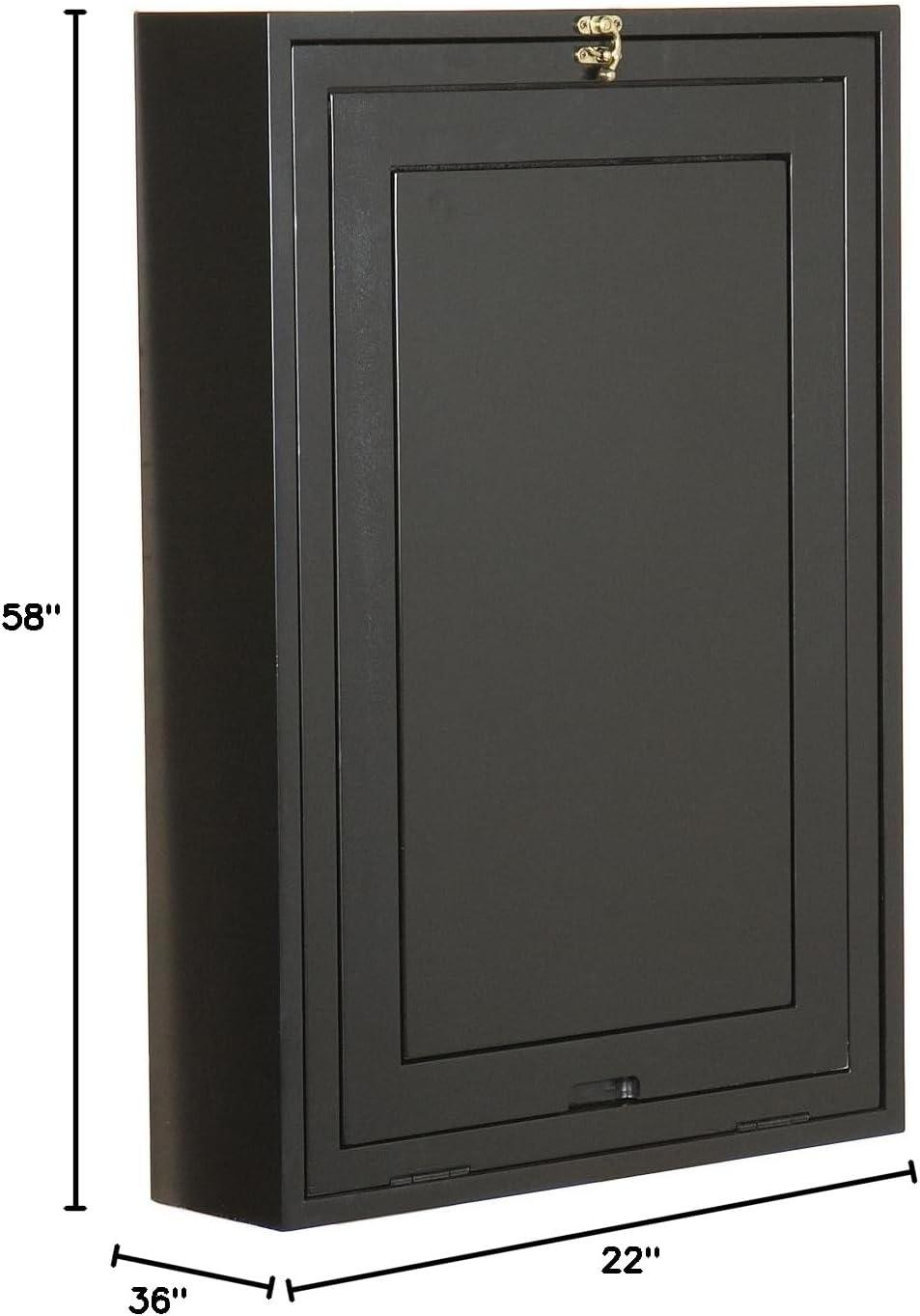 SEI Furniture Wooden Fold-Out Convertible Desk in Black