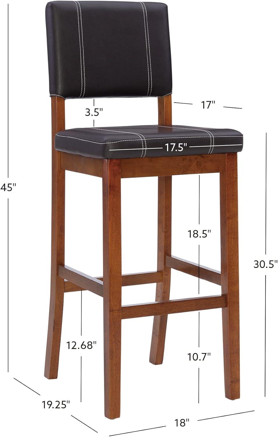 Milano Padded Barstool Upholstered Seat & Back - Linon