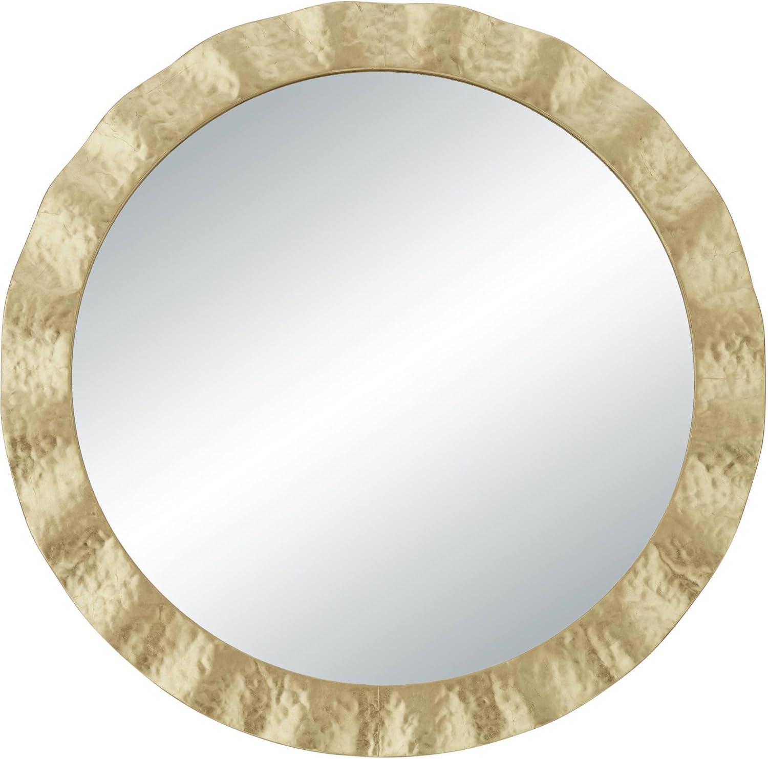 Uttermost Wave 32" Gold Round Wall Mirror