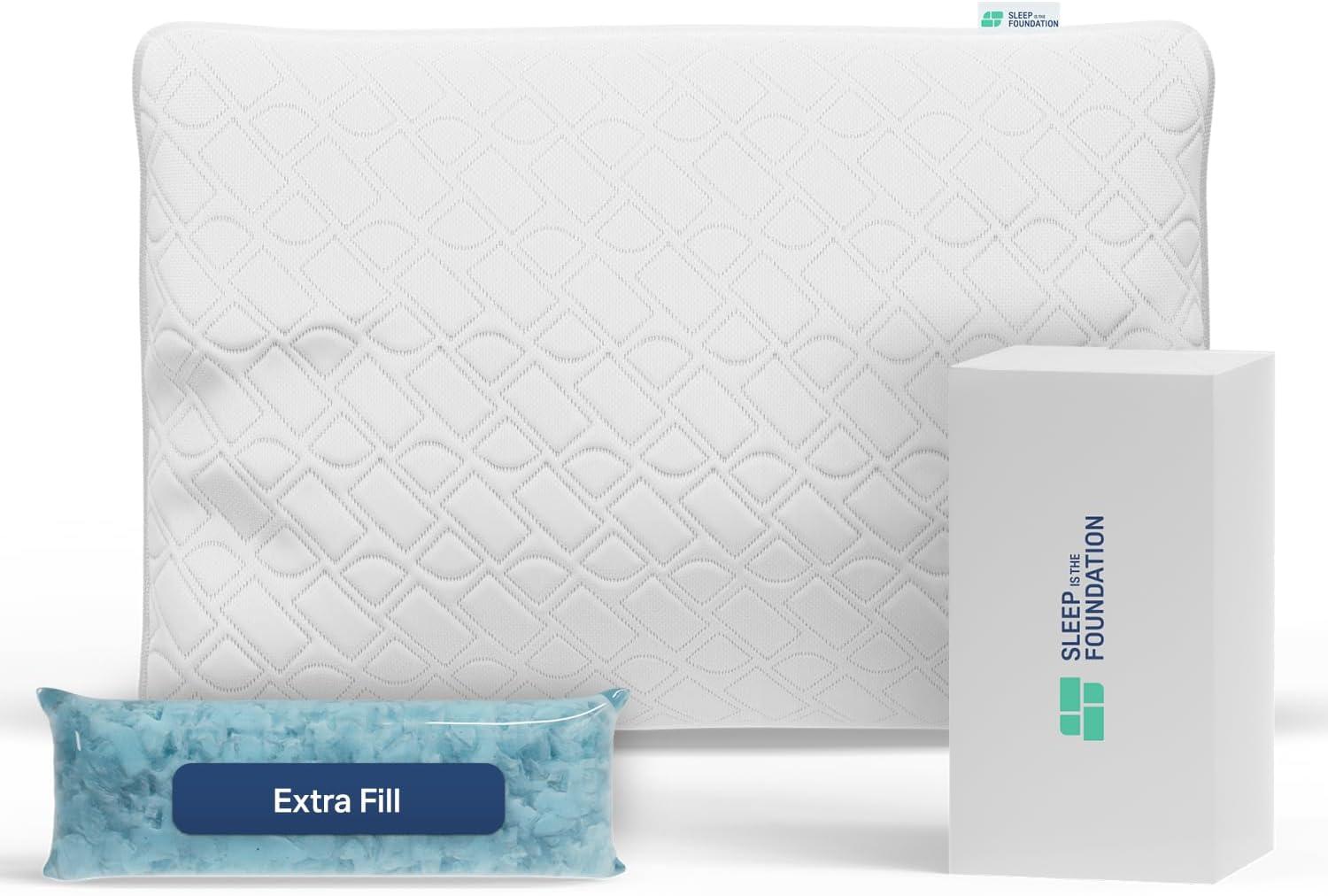 Queen Size White Bamboo Memory Foam Bed Pillow