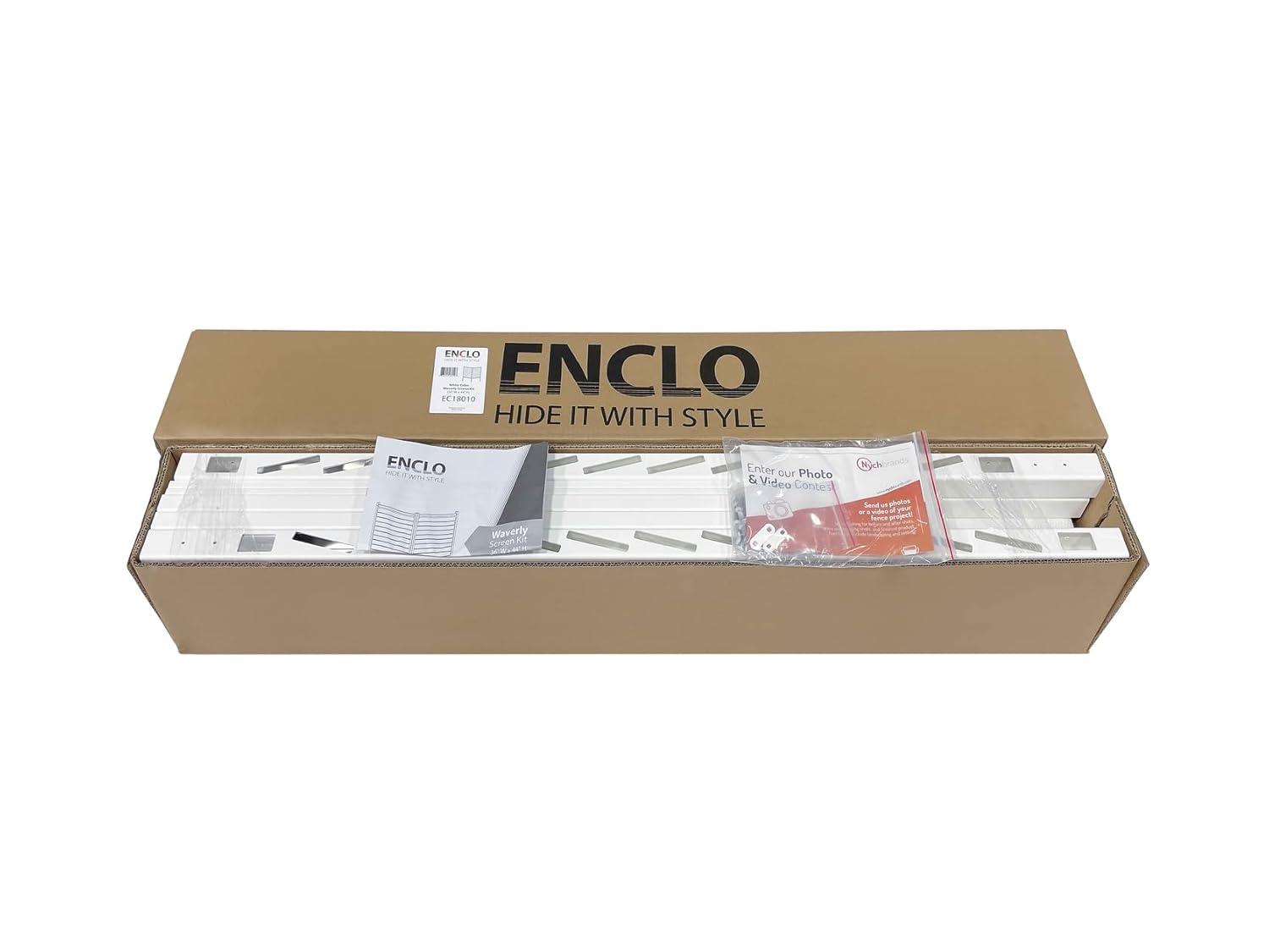 Enclo 44in H x 36in W (2 Panels) No Dig Enclo Waverly Vinyl Privacy Screen, Outdoor Privacy Screen Panels, Trash Can Enclosure, Air Conditioner & Pool Equipment Enclosure