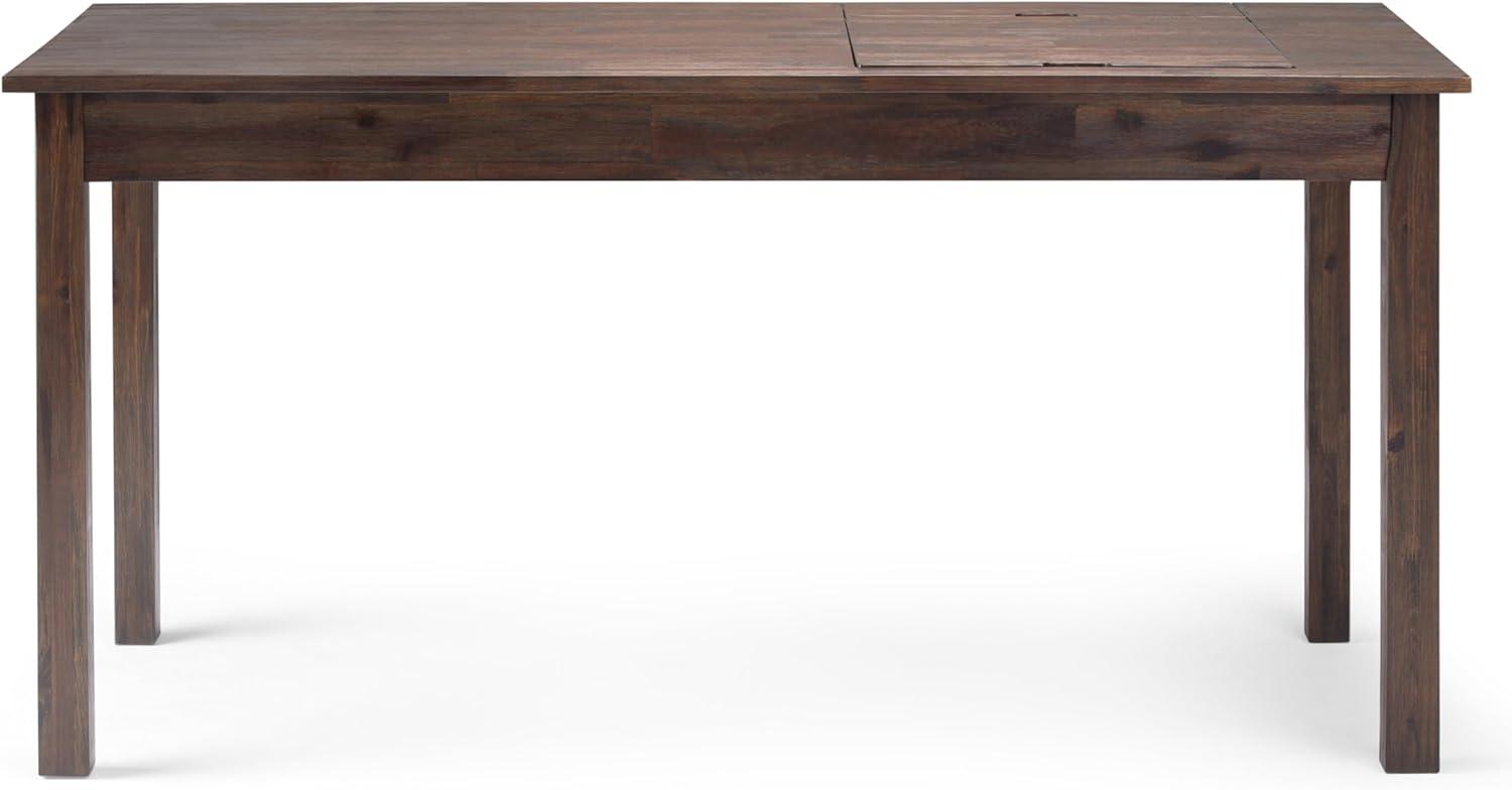 Simpli Home Monroe Computer Desk in Distressed Charcoal Brown