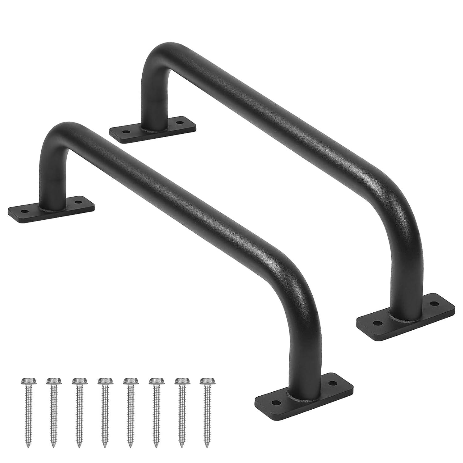 ESPETS 2 Pack 17 Inch Matte Black Safety Handles for Playground Equipment - Swing Set Accessories Grab Handles, Playset Hand Grips, Indoor Monkey Bars for Jungle Gym, Playhouse, Climbing Frame