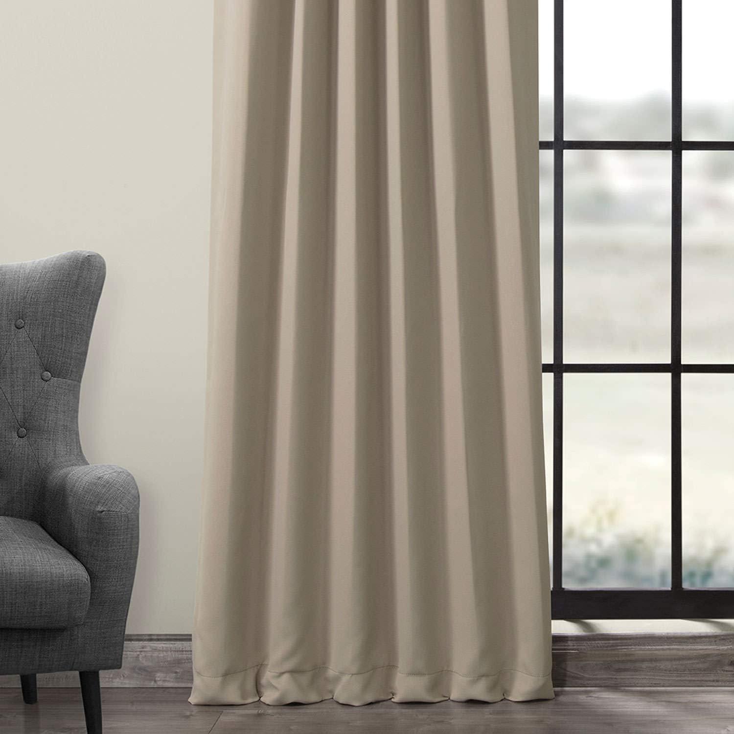 Classic Taupe Blackout Room Darkening Curtain (1 Panel), Classic Taupe, 50W X 84L