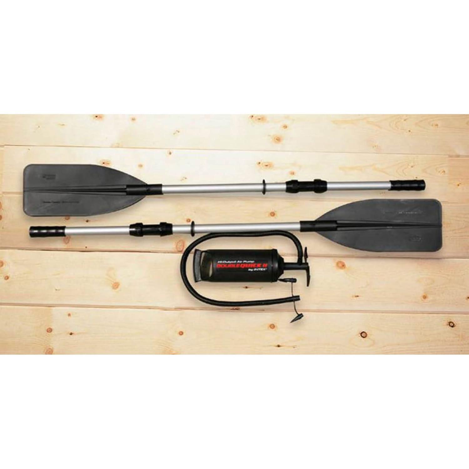 Intex Excursion 4 Inflatable Raft 4-Person 124x65 inches with Motor Mount Kit, Oars and Pump