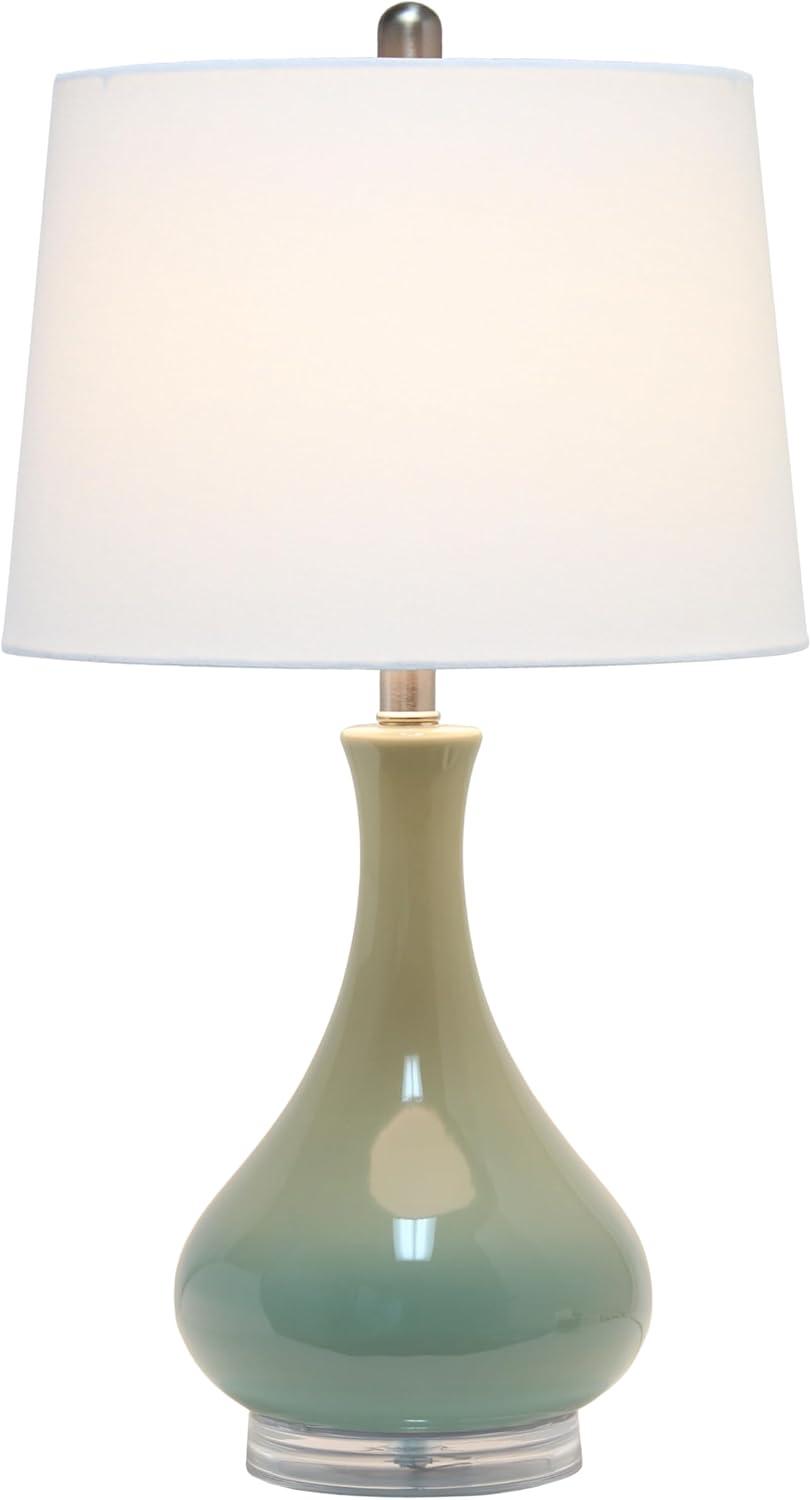 Ceramic Tear Drop Shaped Table Lamp, Gray