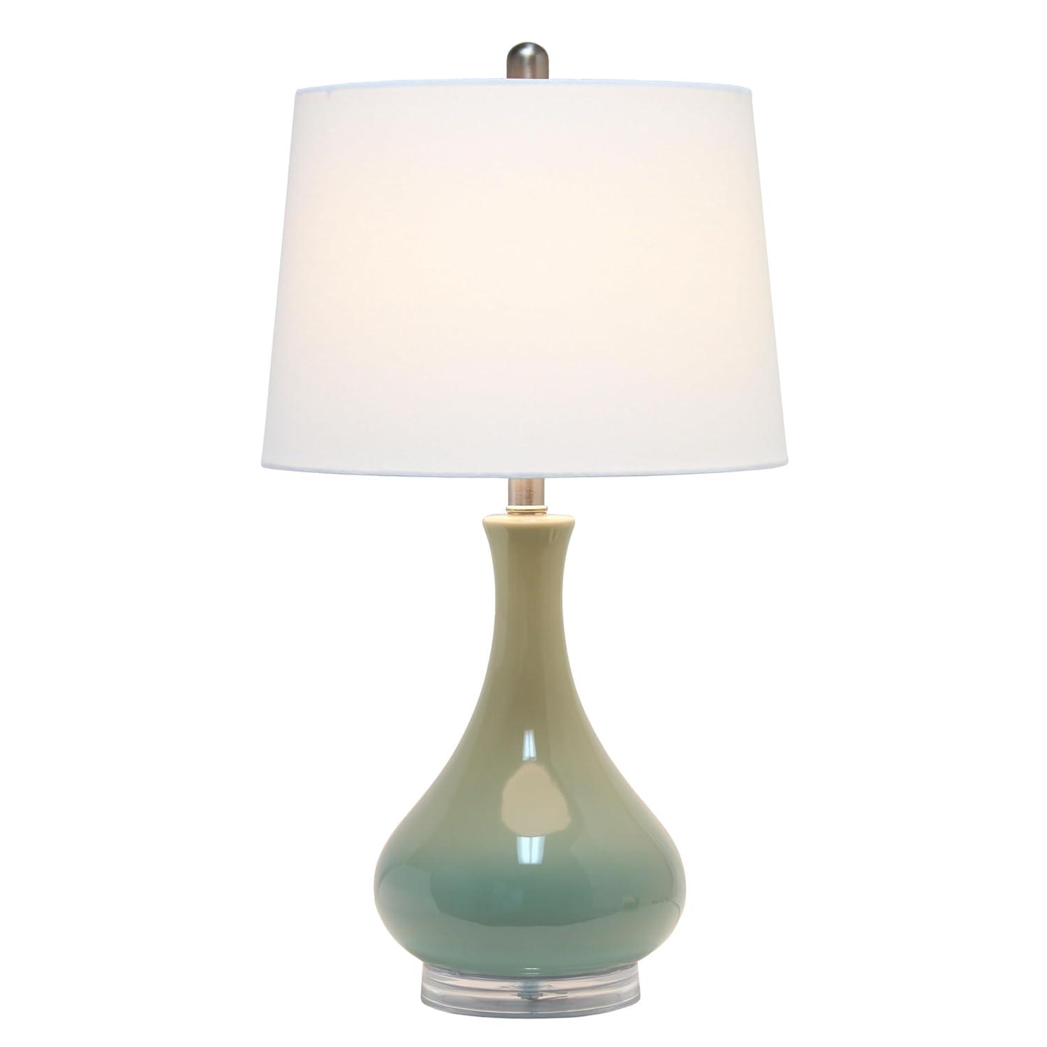Ceramic Tear Drop Shaped Table Lamp, Gray