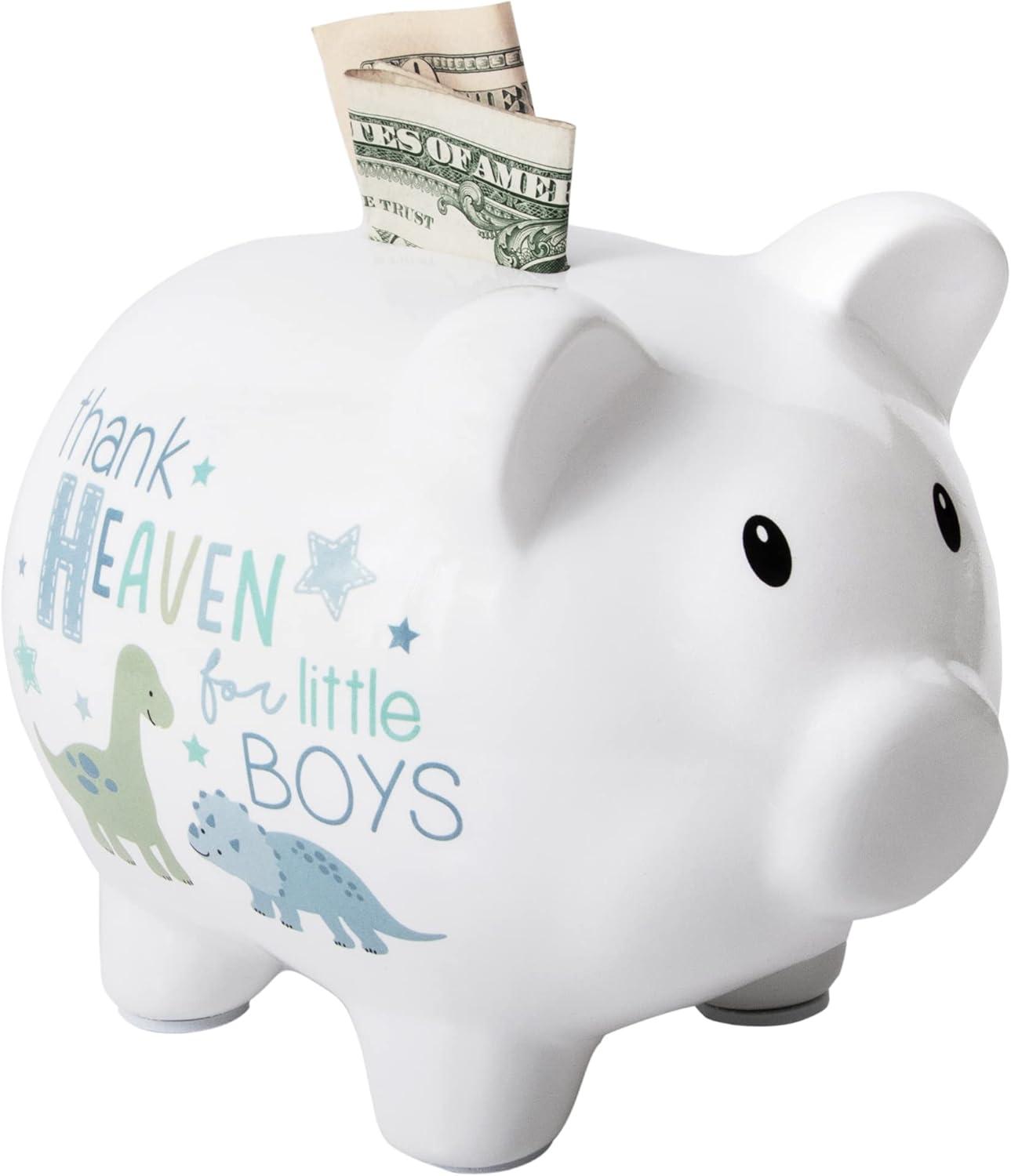 Baby Essentials My First Piggy Bank for Newborns, Infants and Toddlers in Thank Heaven Boys My First Piggy Bank
