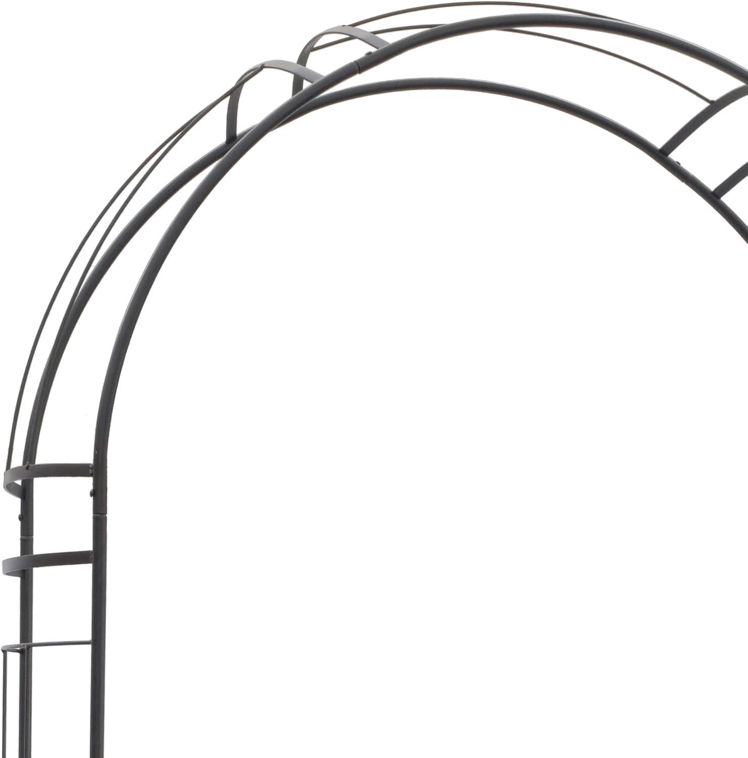 Aspen Black Steel Contemporary Garden Arbor with Arched Roof