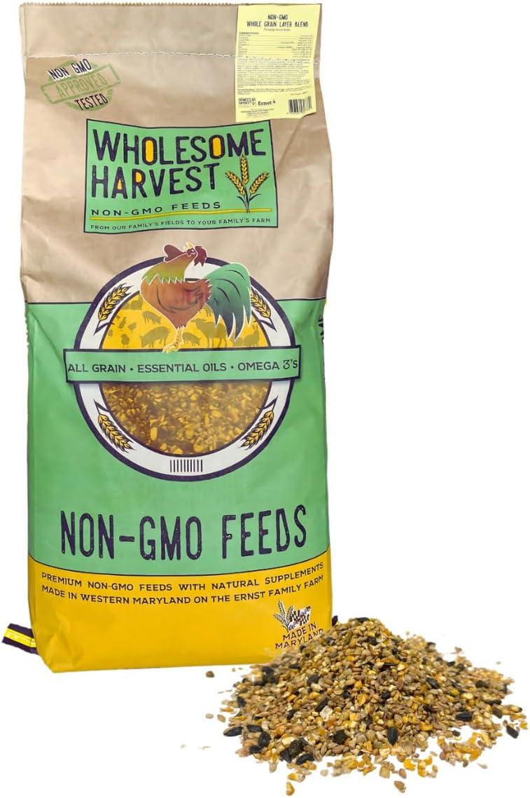 Wholesome Harvest All Flock Feed - Perfect Feed for Mixed Flocks of Chickens, Ducks, Turkeys, Geese, and Other Fowl, 40 lbs
